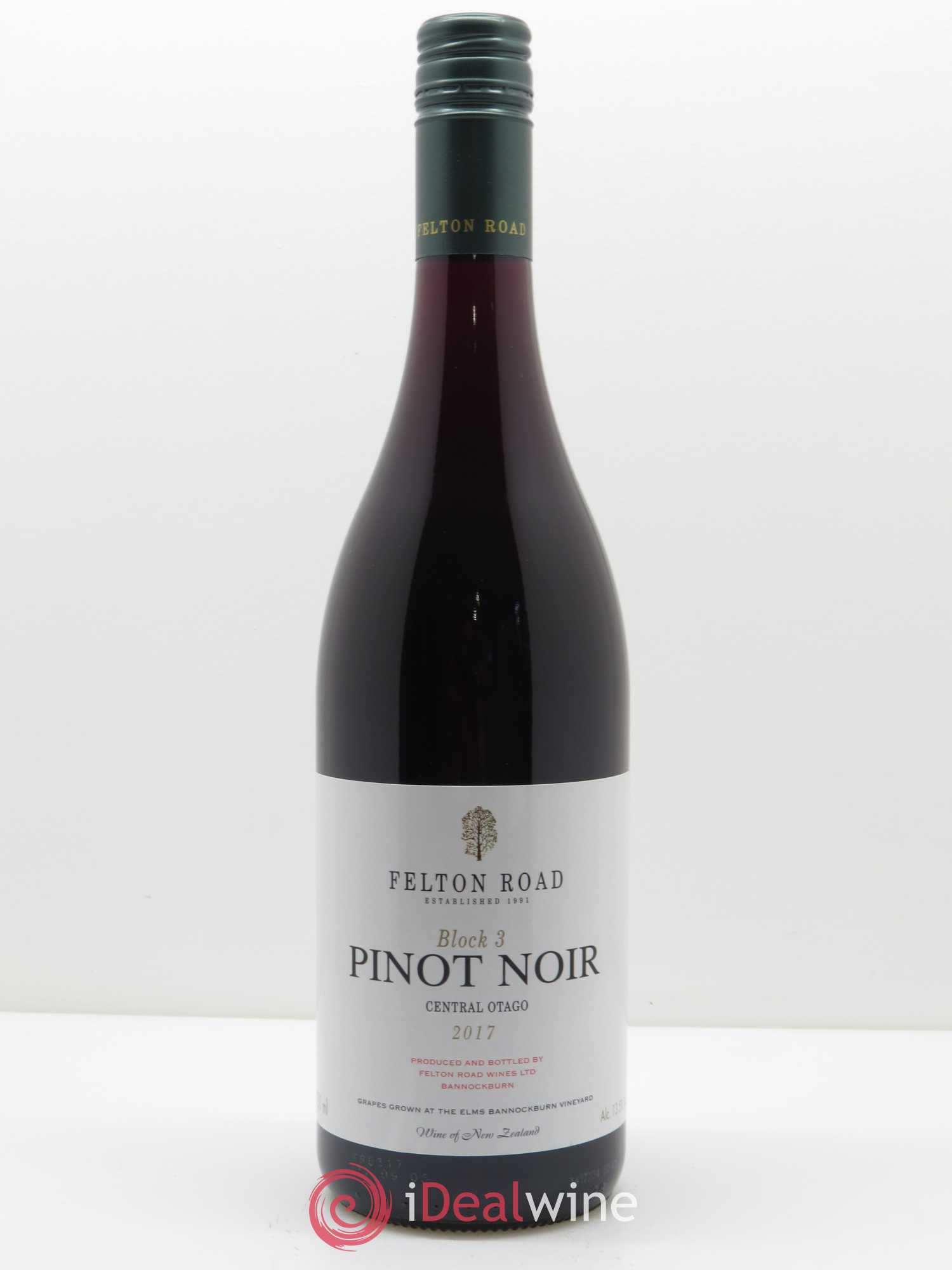Central Otago Felton Road Block 3 Pinot Noir 2017 - Lot de 1 bouteille - 0