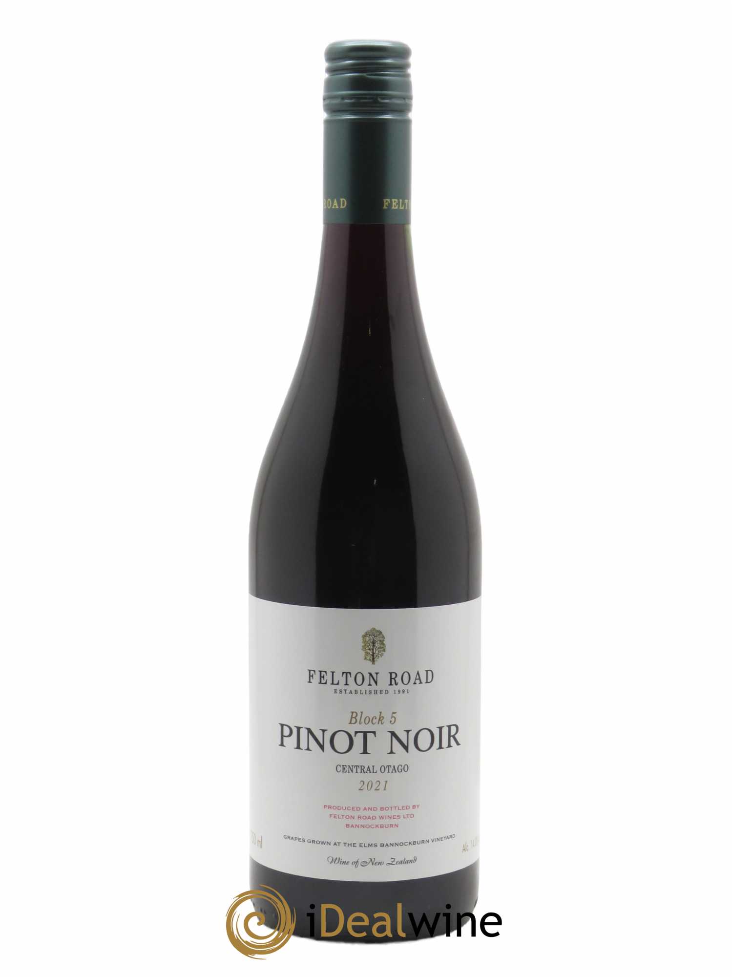 Central Otago Felton Road Block 5 Pinot Noir 2021 - Lot de 1 bouteille - 0
