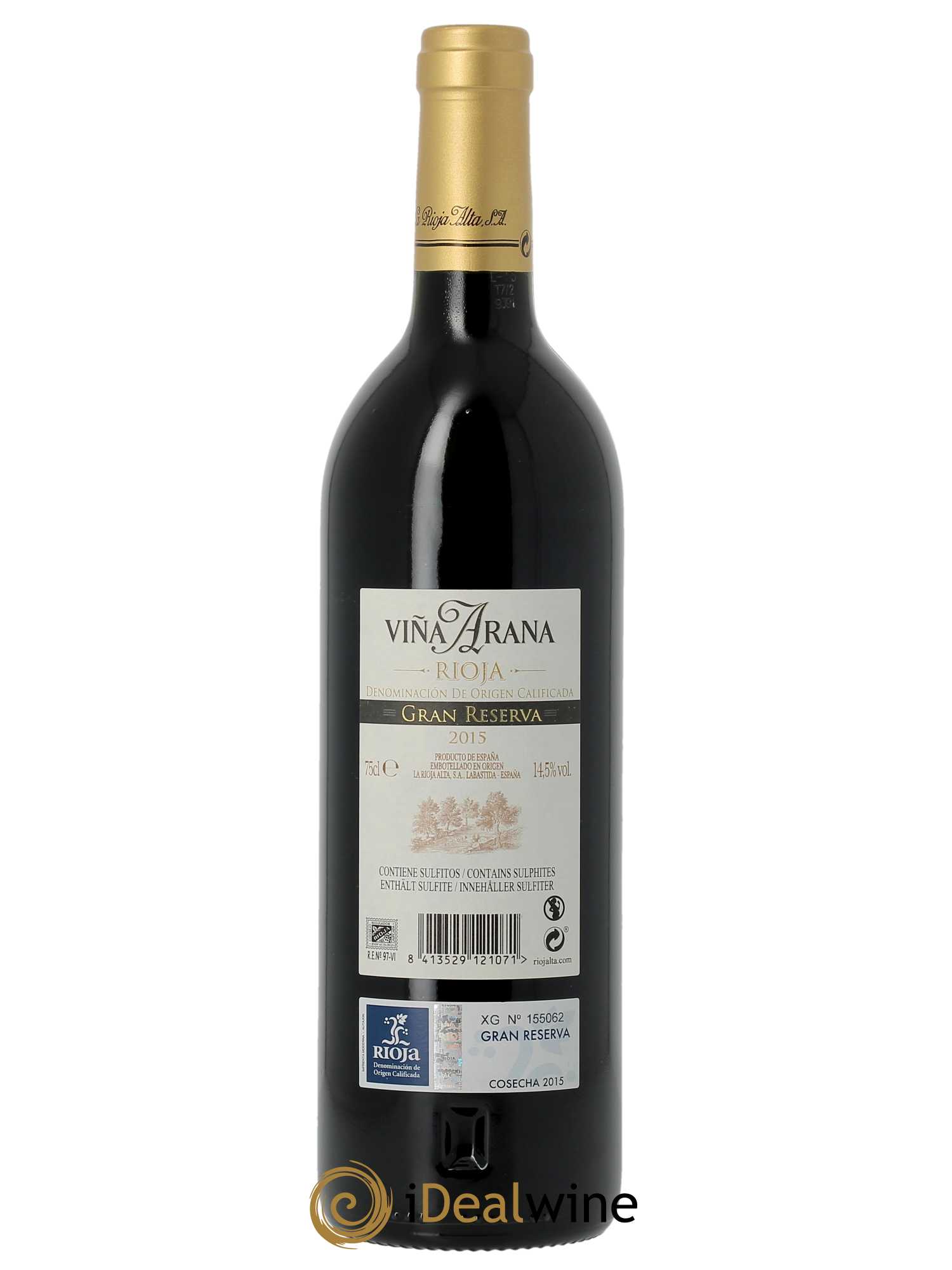 Rioja DOCa Vina Arana Reserva La Rioja Alta 2015 - Posten von 1 Flasche - 1