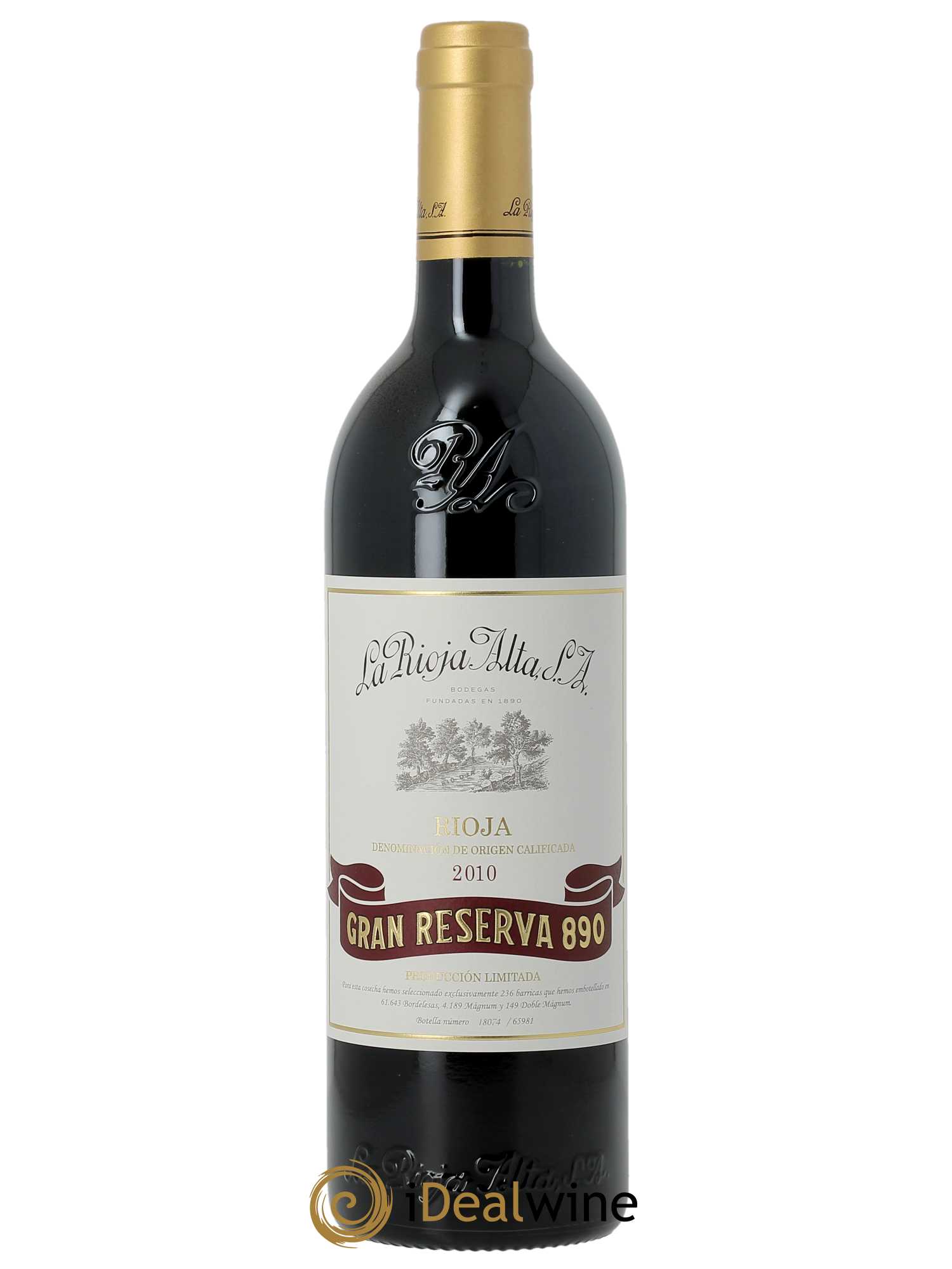 Rioja DOCa Gran Reserva 890 La Rioja Alta 2010 - Lot of 1 bottle - 0