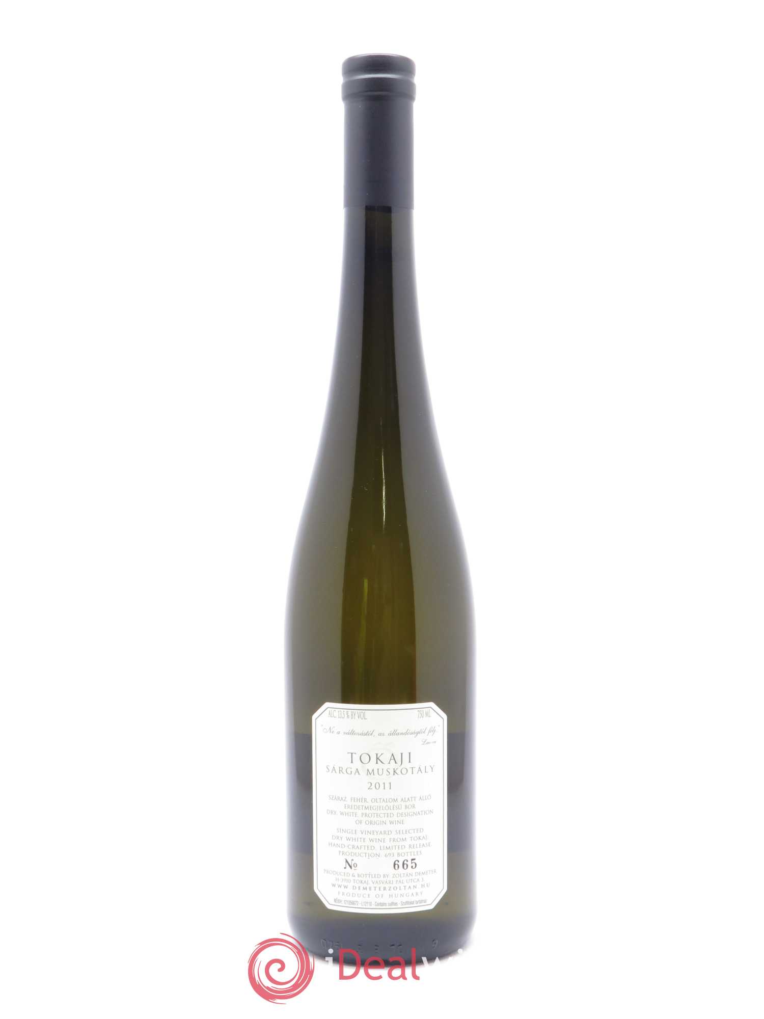 Tokaj Zoltan Demeter Oszhegy Sarga Muskatoly Muscat 2011 - Lot of 1 bottle - 1