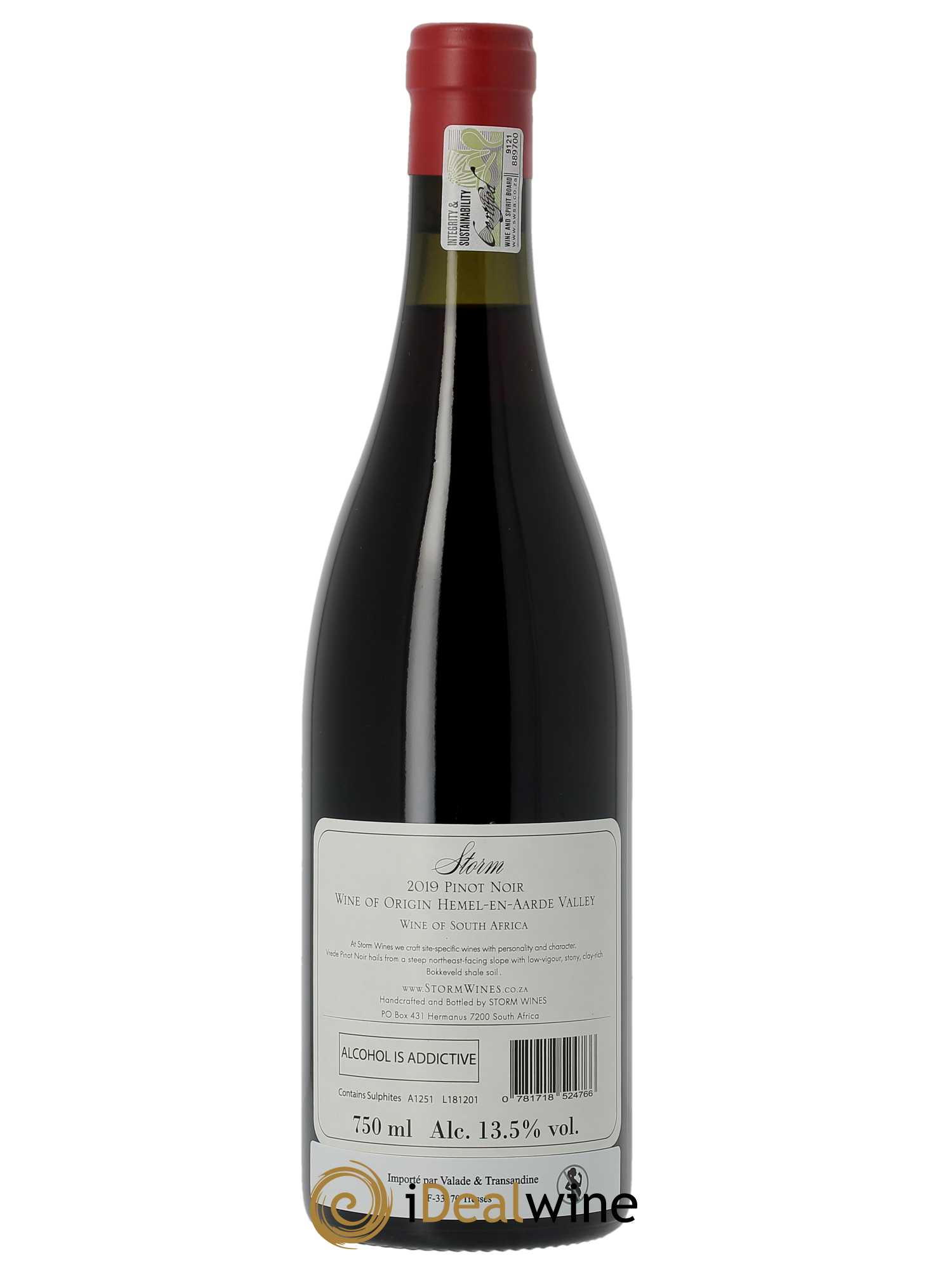 Hemel en Haarde Storm Wines Vrede Pinot Noir 2019 - Lot of 1 bottle - 1