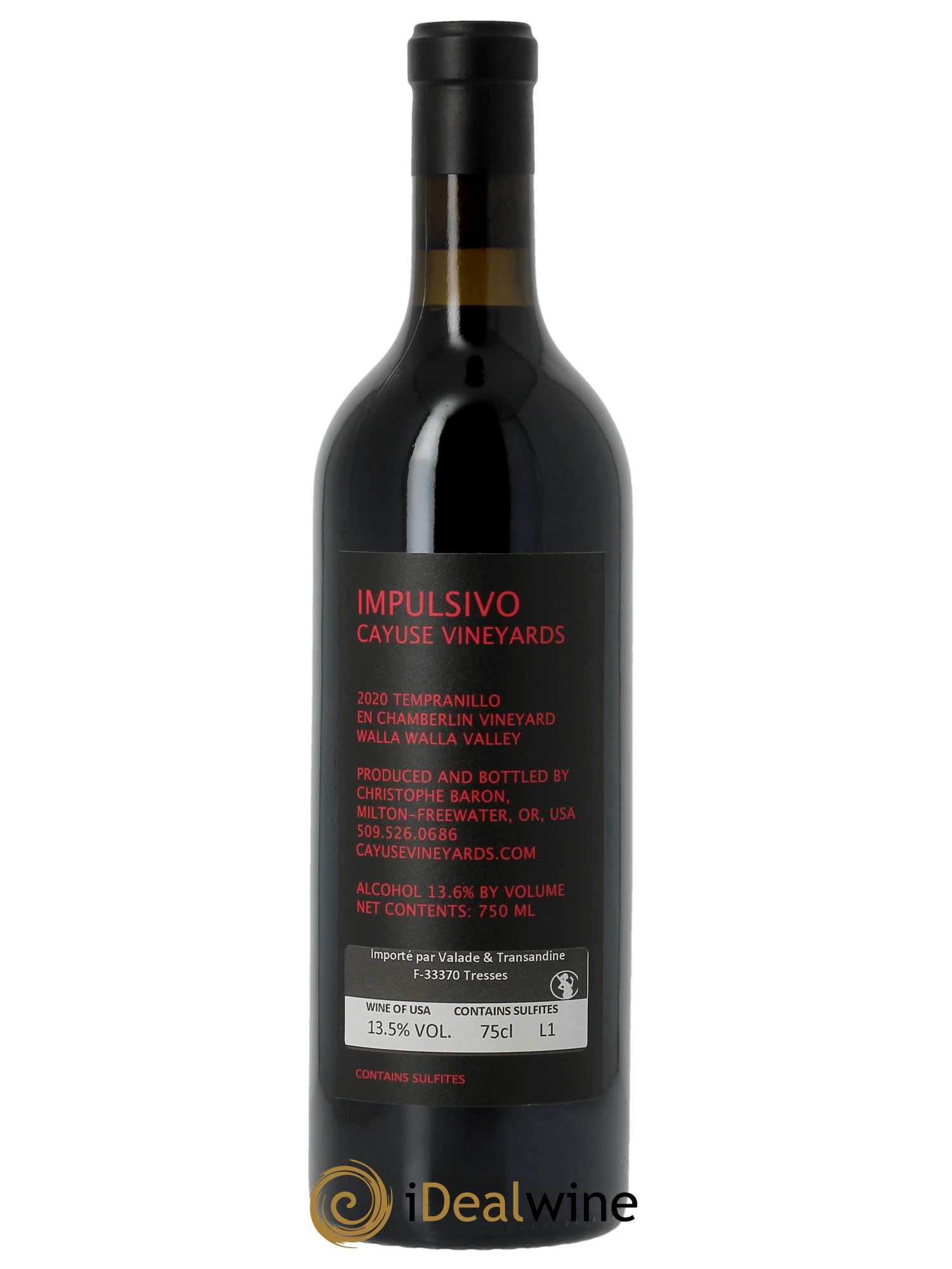 Walla Walla Valley Cayuse Impulsivo Christophe Baron  2020 - Posten von 1 Flasche - 1