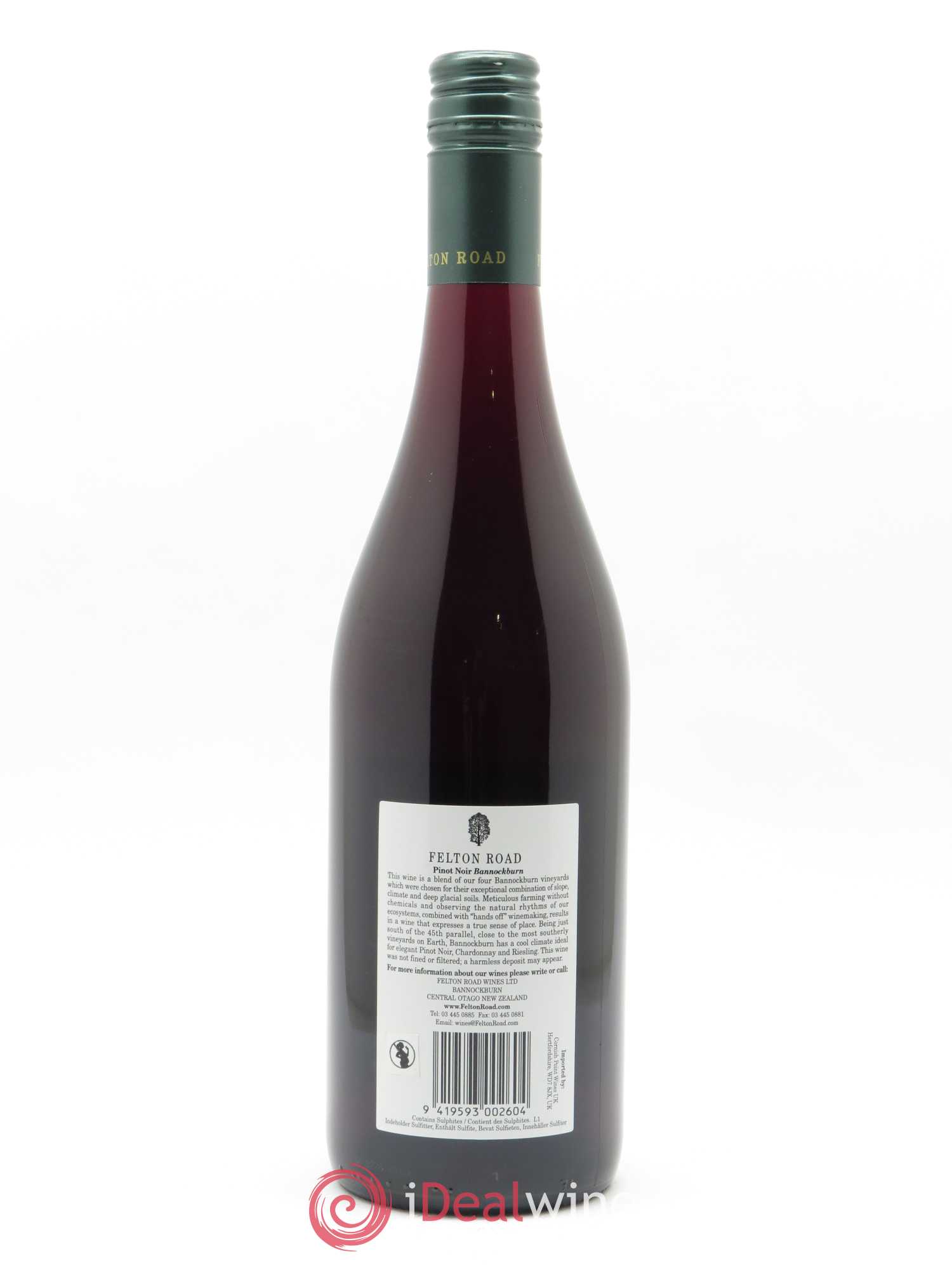 Central Otago Felton Road Bannockburn Pinot Noir 2018 - Lot de 1 bouteille - 1