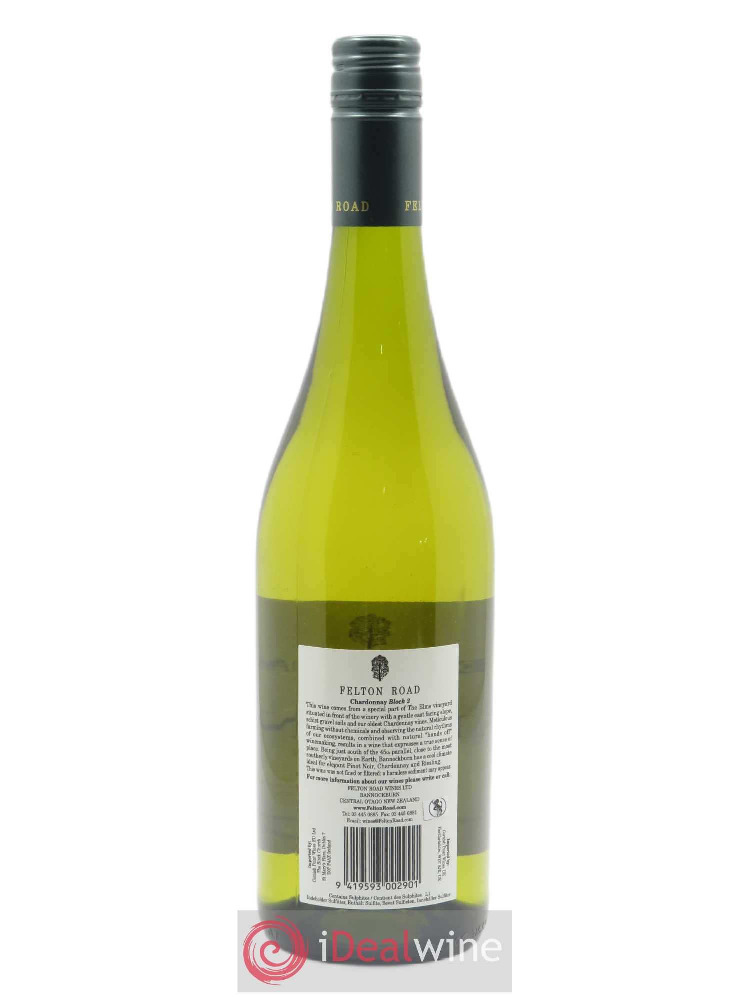 Central Otago Felton Road Block 2 Chardonnay 2019 - Lot de 1 bouteille - 1