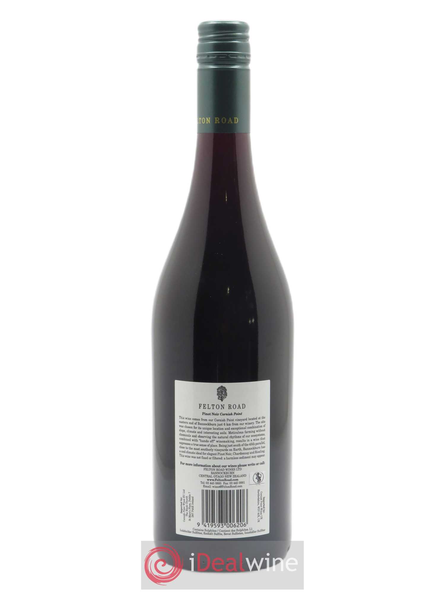 Central Otago Felton Road Cornish Point Pinot Noir 2019 - Lot de 1 bouteille - 1