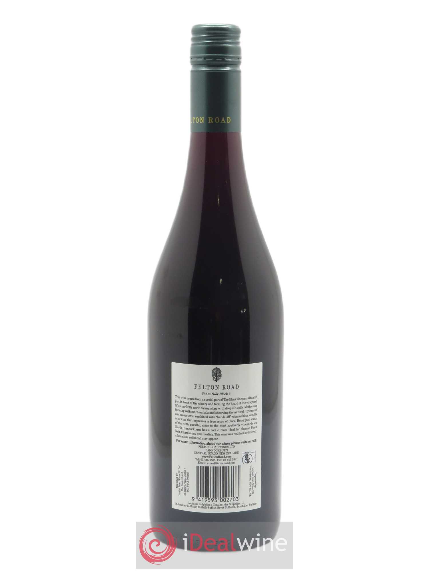 Central Otago Felton Road Block 3 Pinot Noir 2019 - Lot de 1 bouteille - 1