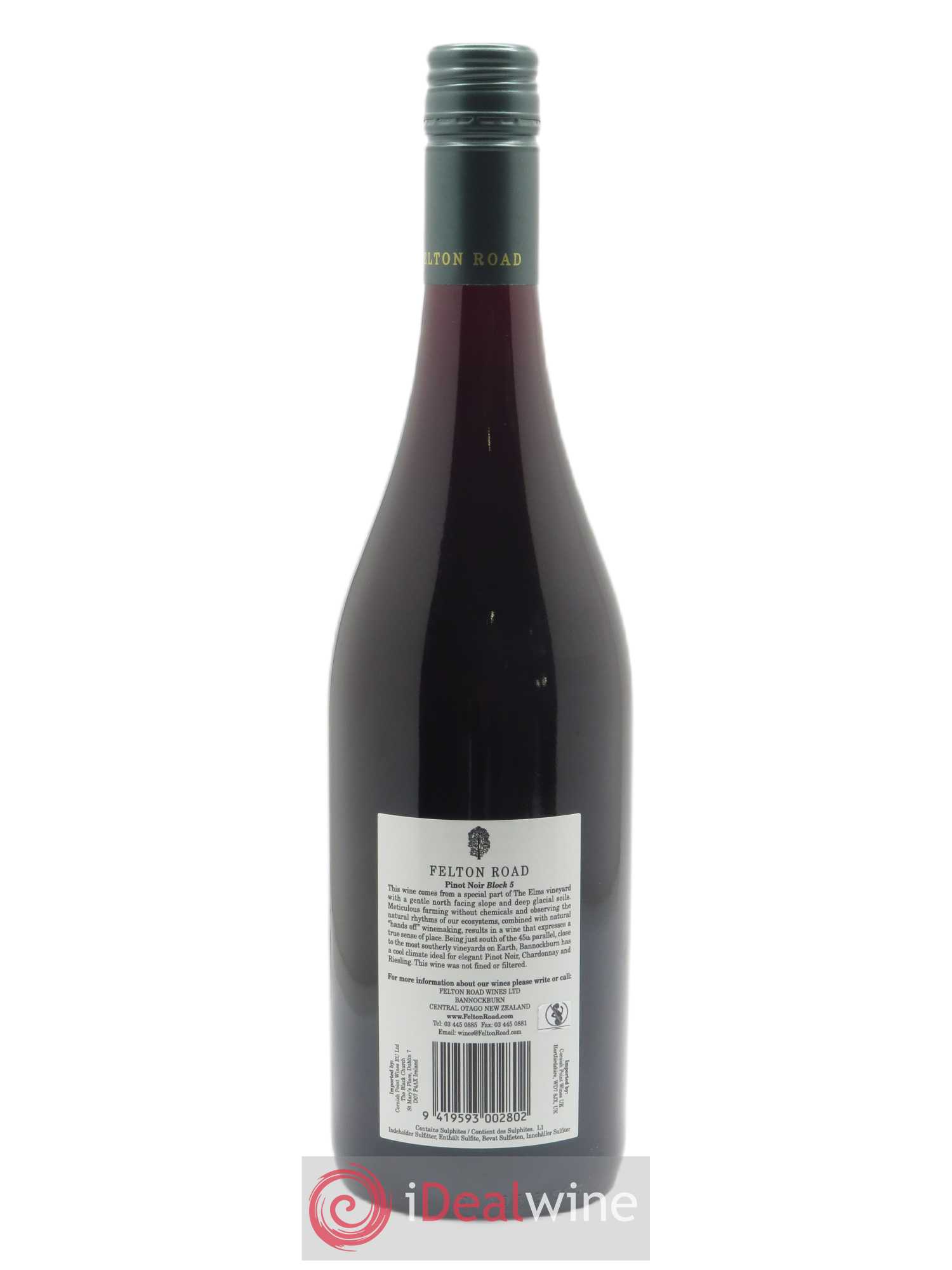 Central Otago Felton Road Block 5 Pinot Noir 2019 - Lot de 1 bouteille - 1