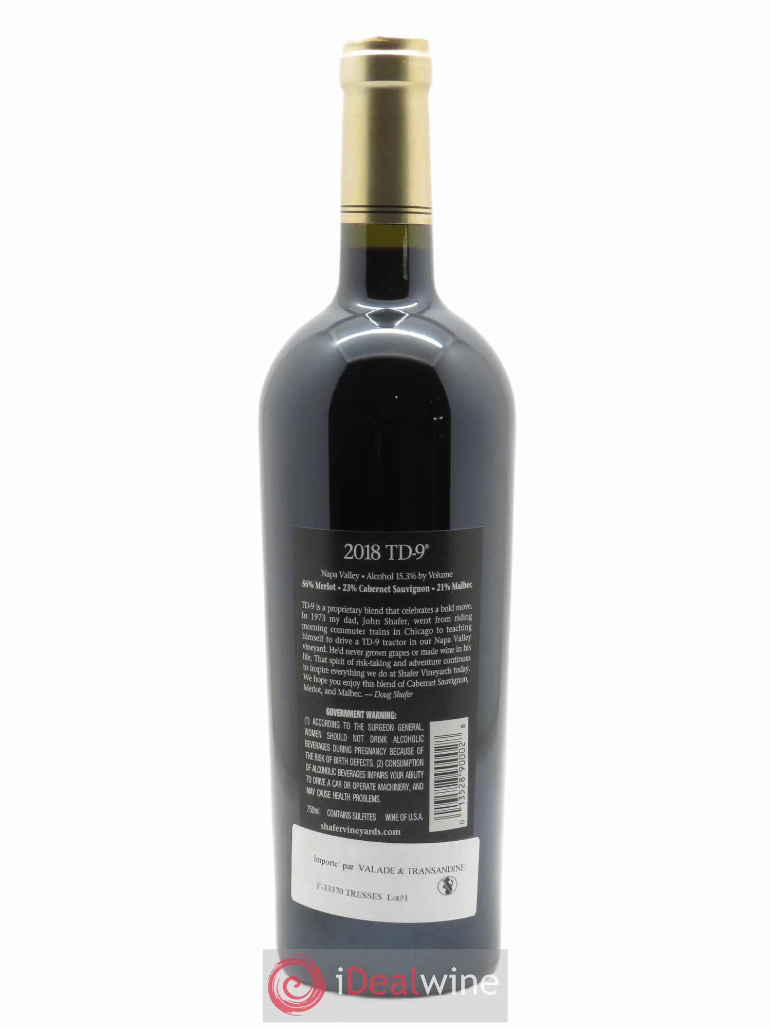 Stags Leap District Shafer Vineyards TD-9 2018 - Lot of 1 bottle - 1