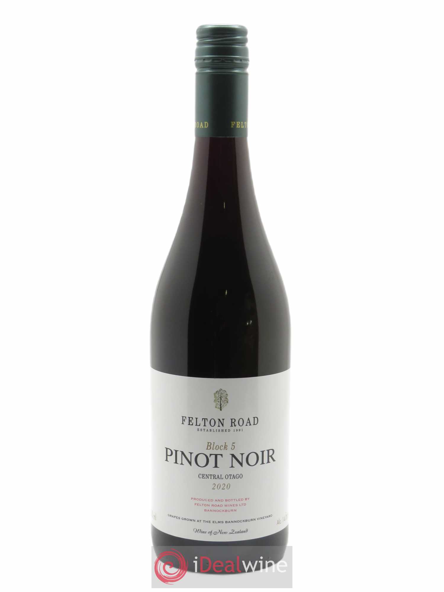 Central Otago Felton Road Block 5 Pinot Noir 2020 - Lot de 1 bouteille - 0