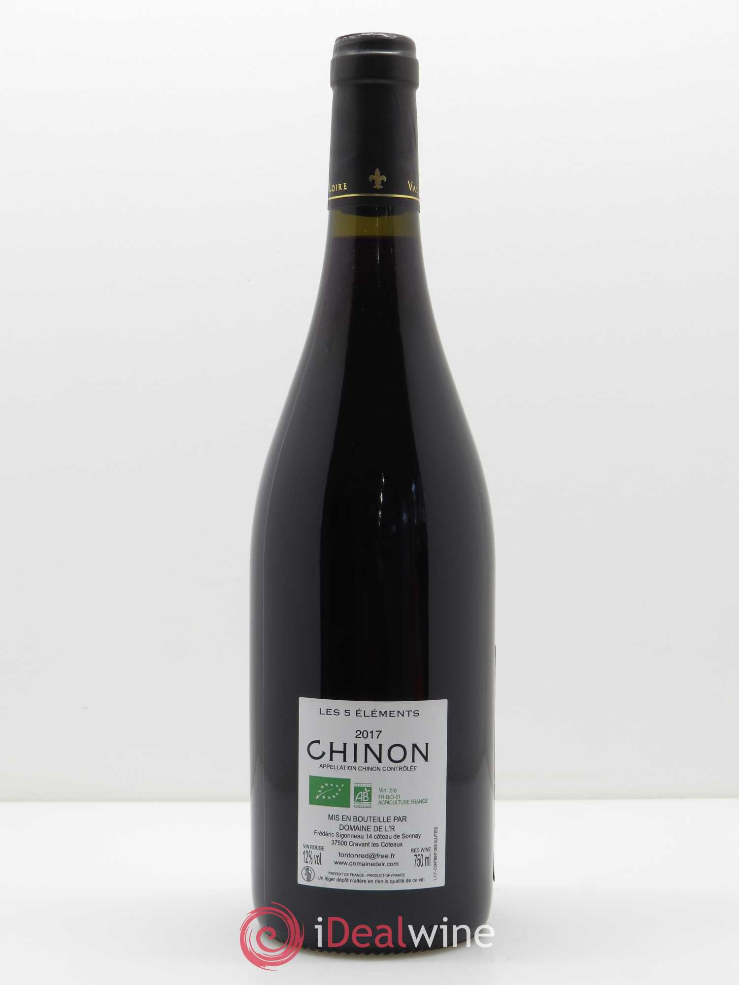Chinon Les Cinq Eléments Domaine de l'R - Frédéric Sigonneau 2017 - Lot of 1 bottle - 1