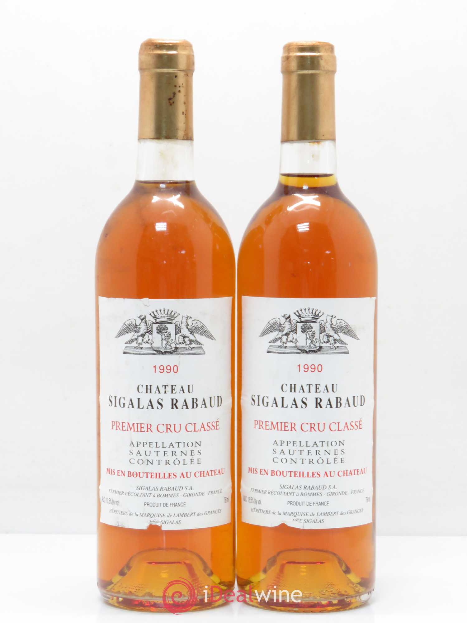 Château Sigalas Rabaud 1er Grand Cru Classé 1990 - Posten von 2 Flaschen - 0