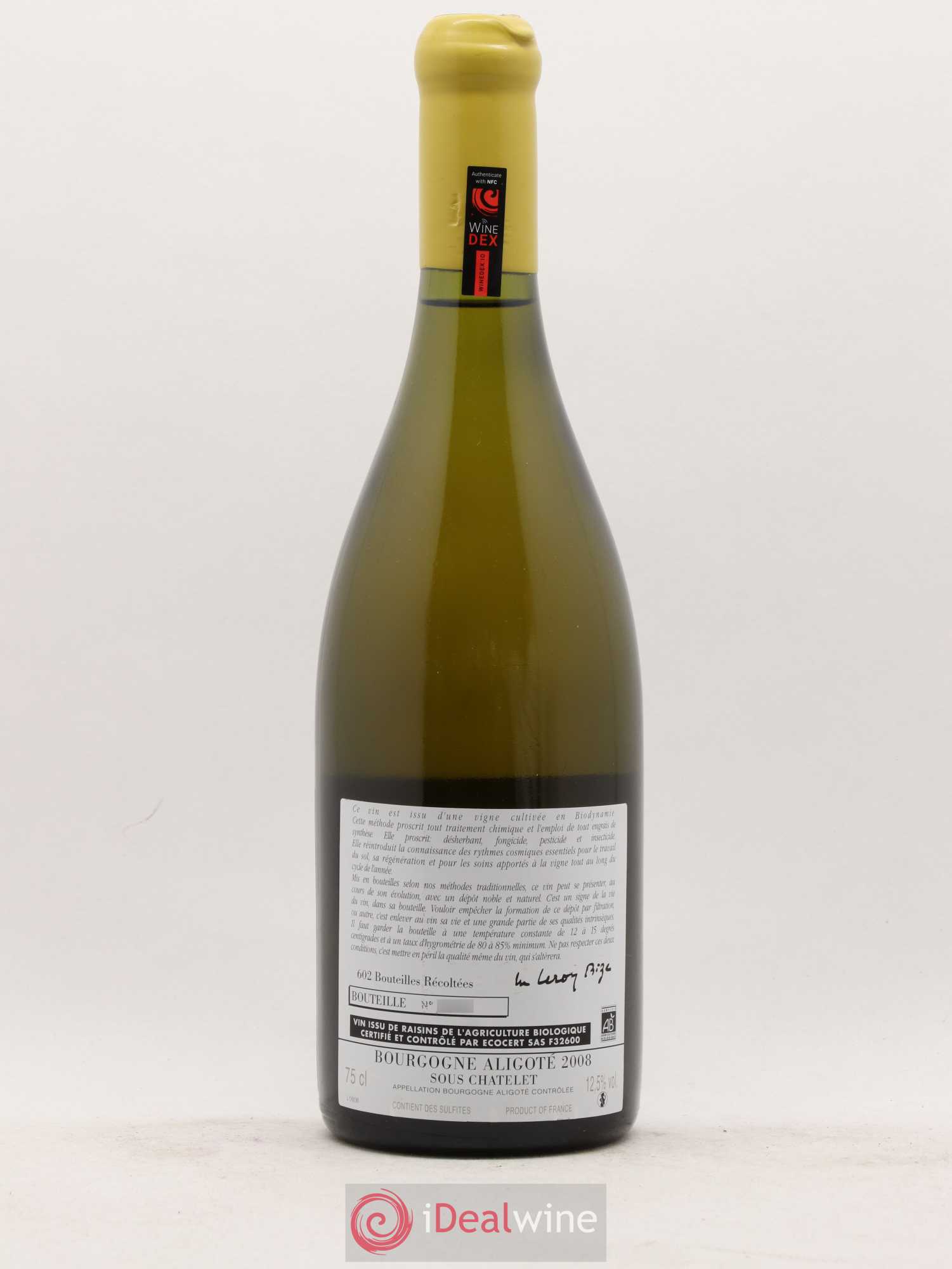 Bourgogne Aligoté Sous Chatelet d'Auvenay (Domaine) 2008 - Lot de 1 bouteille - 1