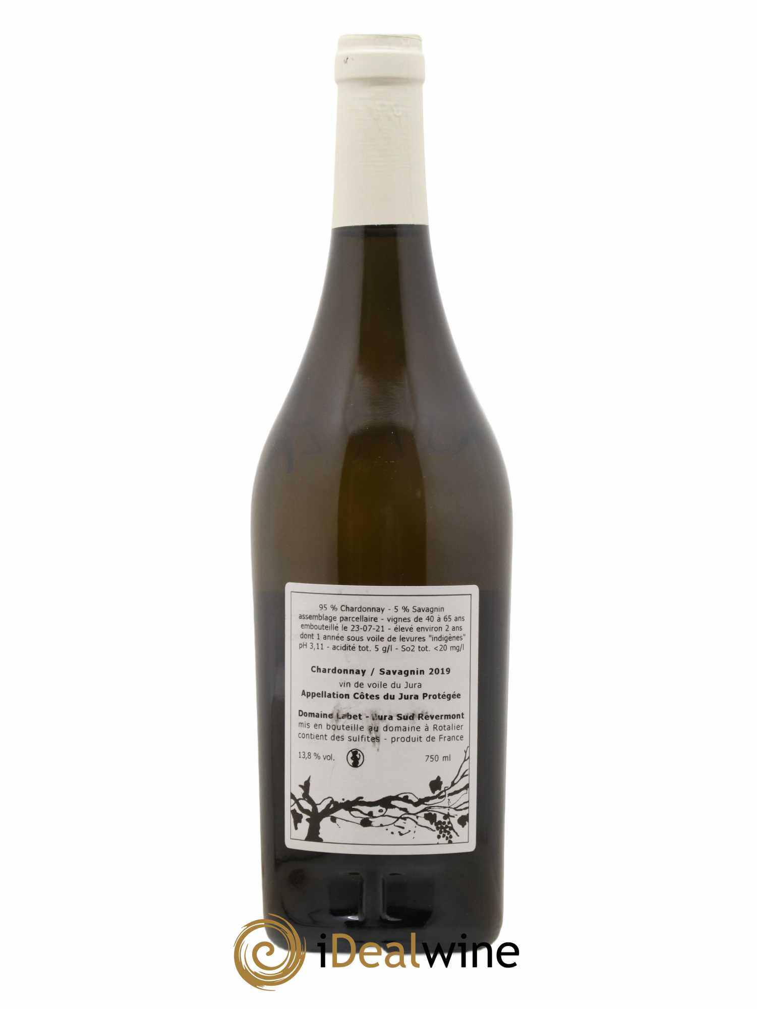 Côtes du Jura Vin de Voile Chardonnay-Savagnin cuvée de garde Romain - Julien - Charline Labet 2019 - Lot de 1 bouteille - 1
