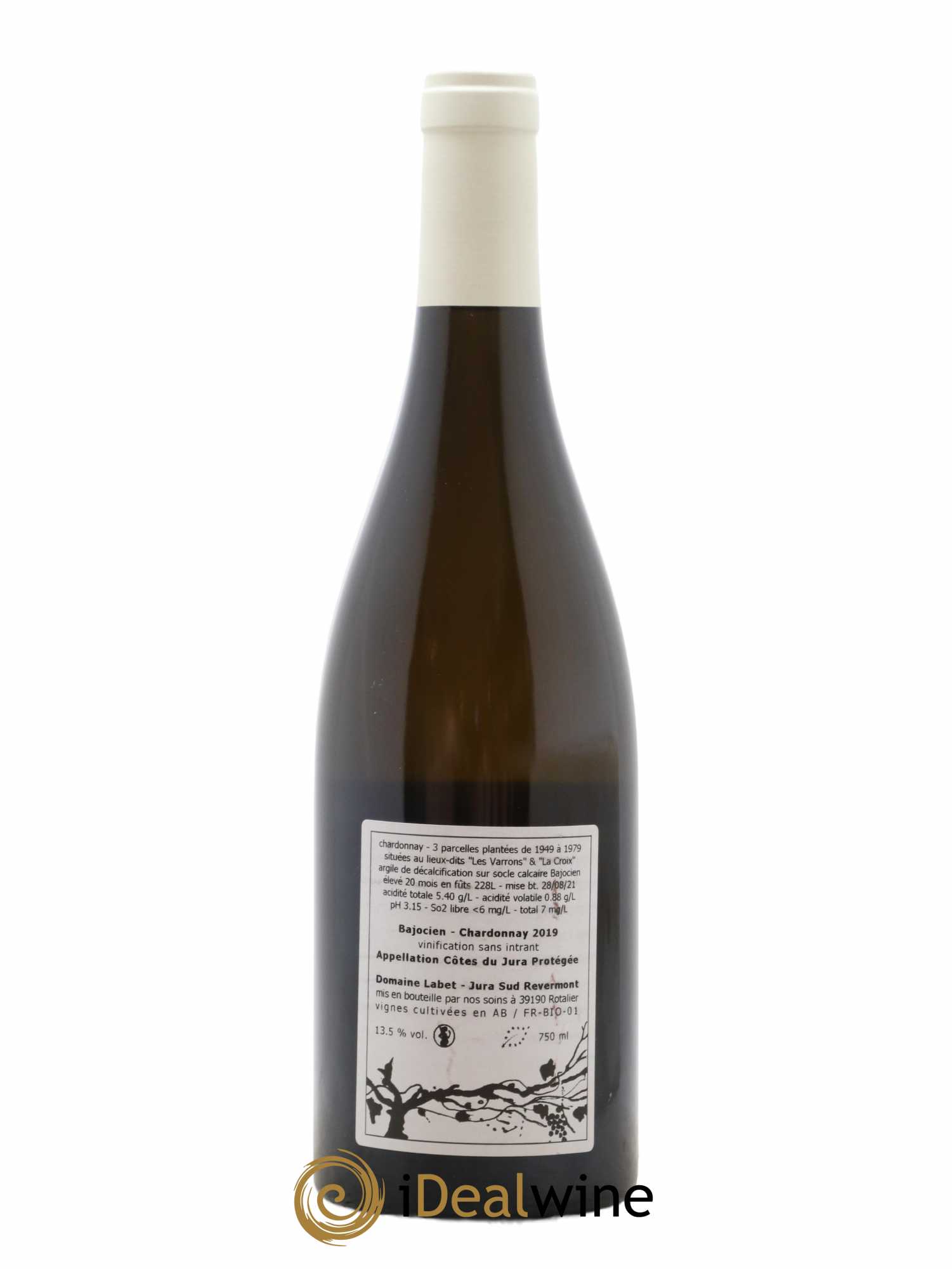 Côtes du Jura Chardonnay Bajocien Romain - Julien  - Charline Labet 2019 - Lot de 1 bouteille - 1