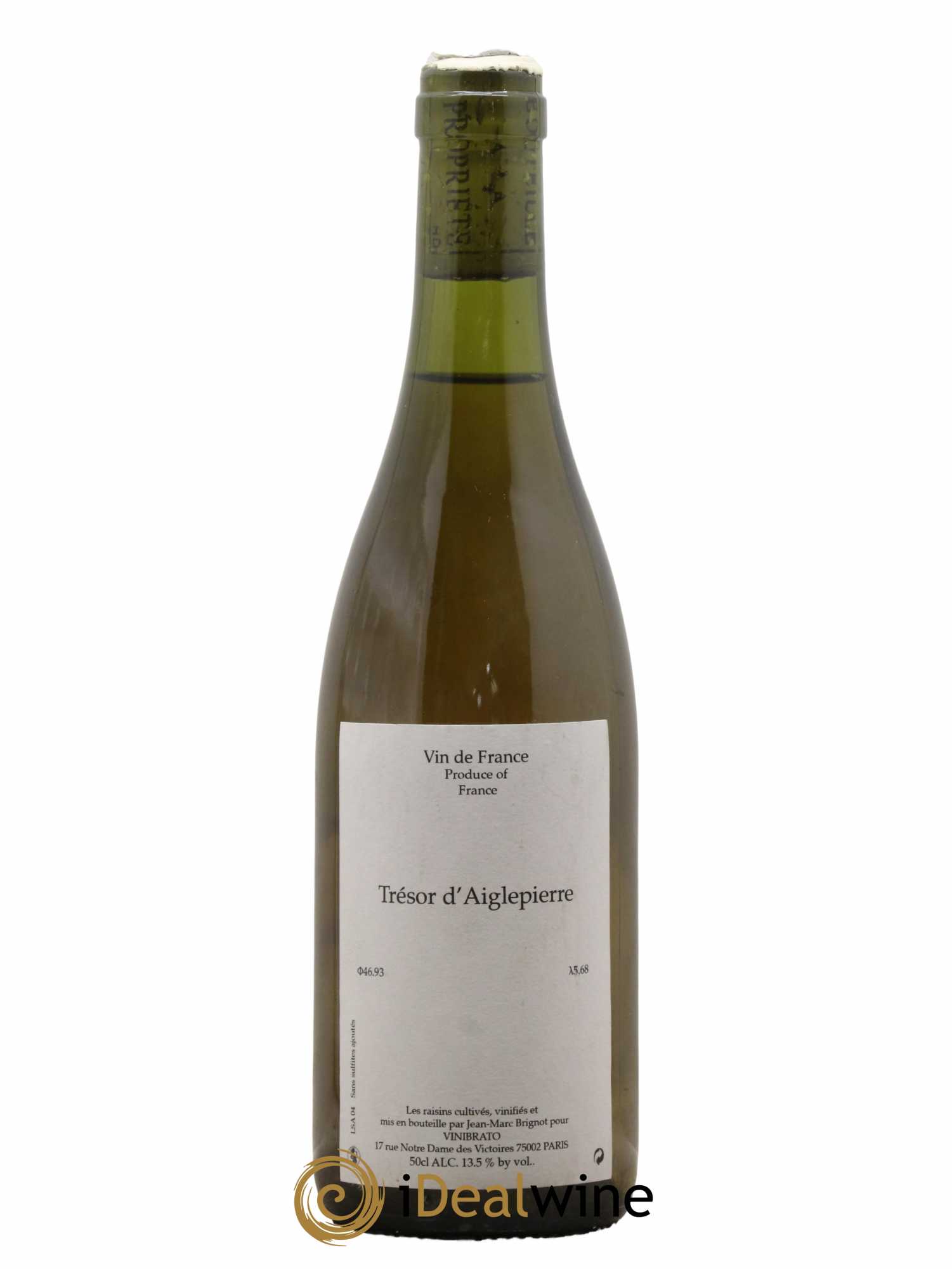 Vin de France Trésor d'Aiglepierre Jean-Marc Brignot 2004 - Lot de 1 bouteille - 0