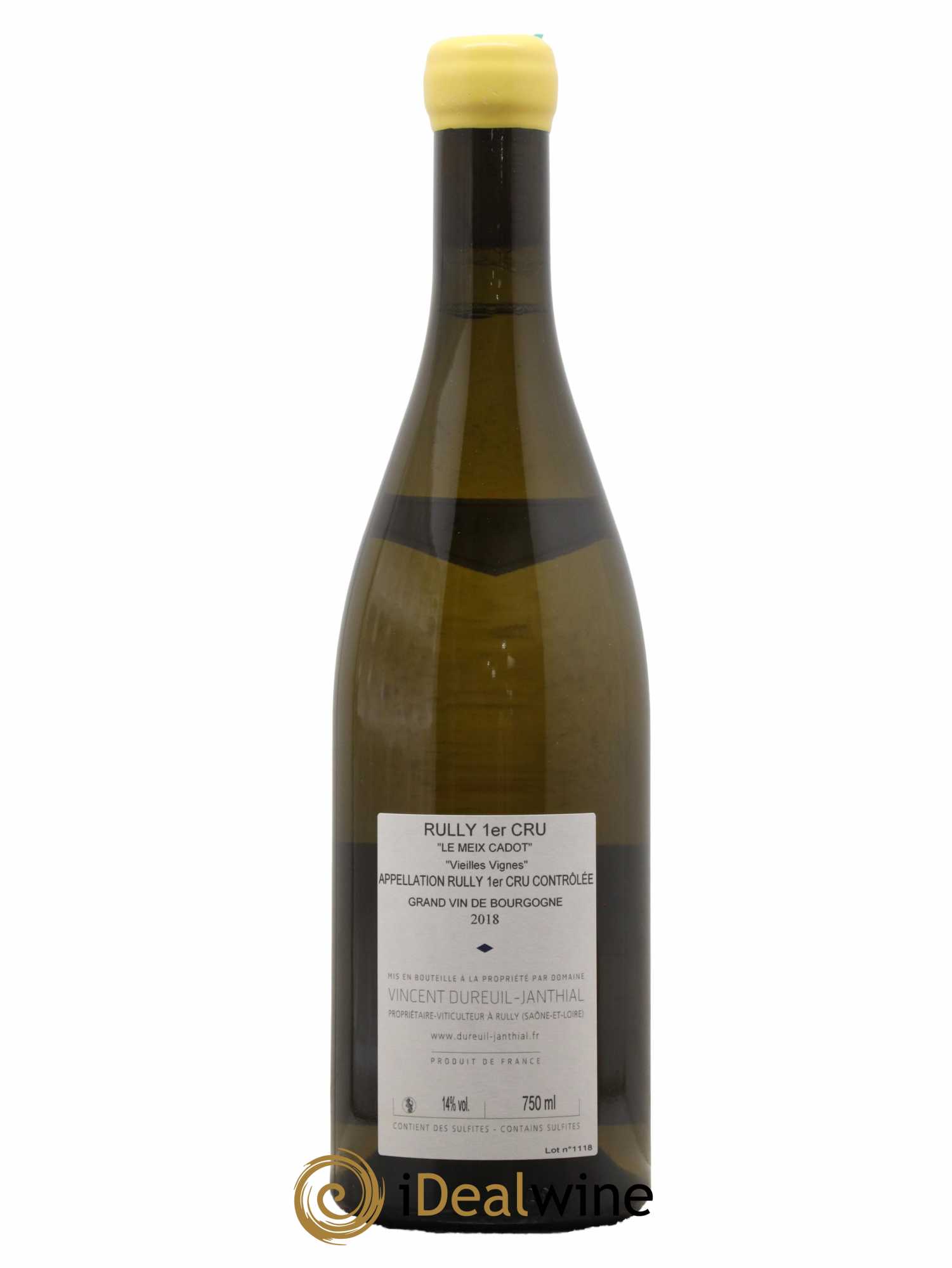 Rully 1er Cru Le Meix Cadot Vieilles Vignes Vincent Dureuil-Janthial 2018 - Lot de 1 bouteille - 1