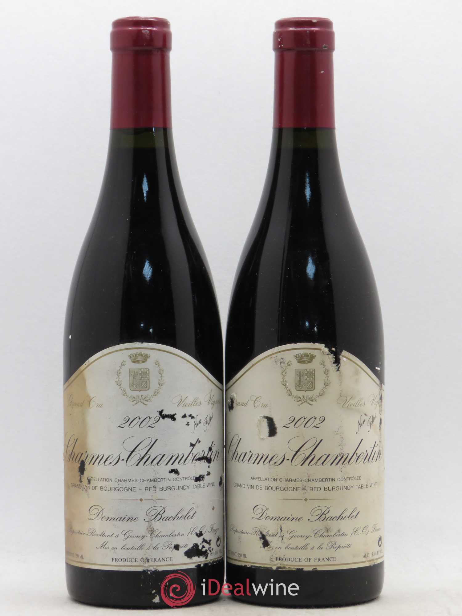 Charmes-Chambertin Grand Cru Vieilles Vignes Denis Bachelet (Domaine) Vieilles Vignes 2002 - Lot de 2 bouteilles - 0