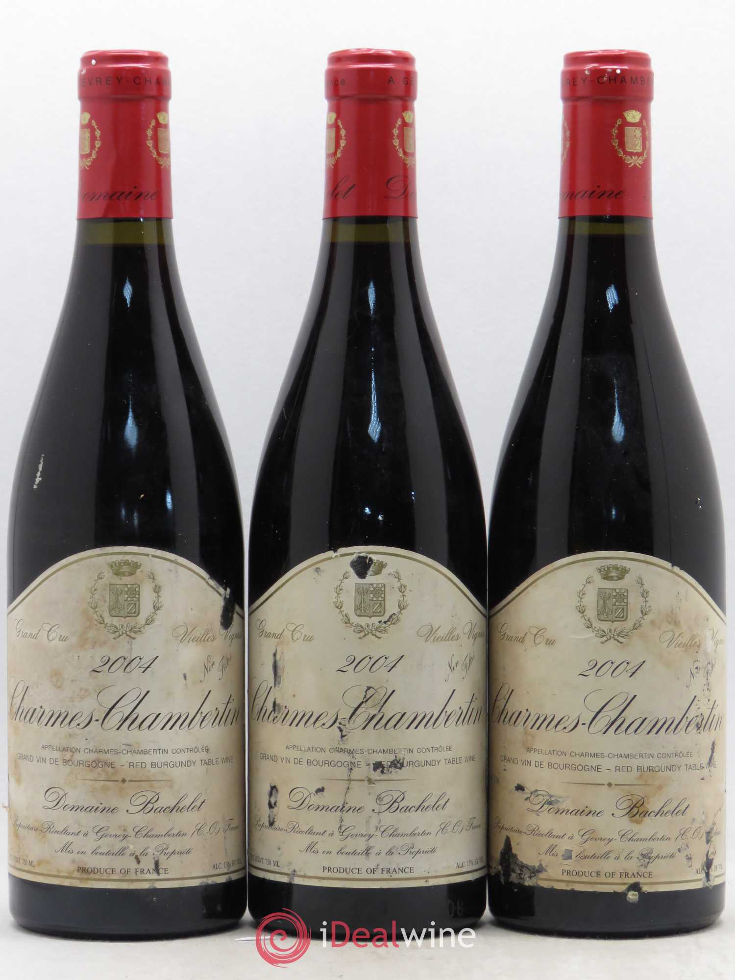 Charmes-Chambertin Grand Cru Vieilles Vignes Denis Bachelet (Domaine) Vieilles Vignes 2004 - Lot de 3 bouteilles - 0
