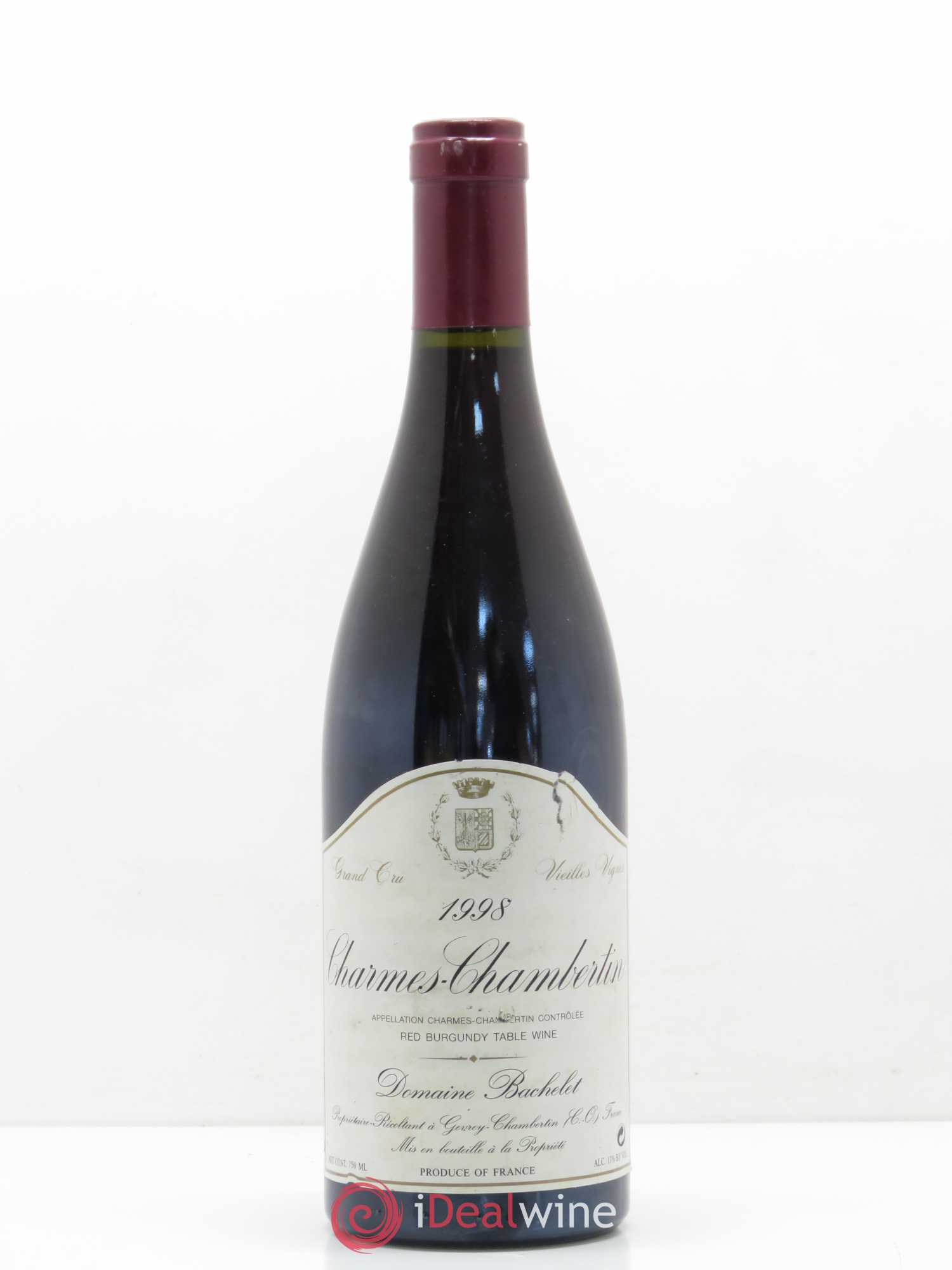 Charmes-Chambertin Grand Cru Vieilles Vignes Denis Bachelet (Domaine) Vieilles vignes 1998 - Lot de 1 bouteille - 0