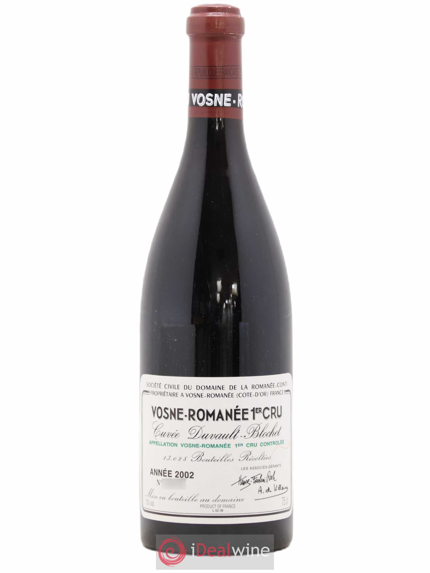 Vosne-Romanée 1er Cru Cuvée Duvault Blochet Domaine de la Romanée-Conti 2002 - Lot de 1 bouteille - 0