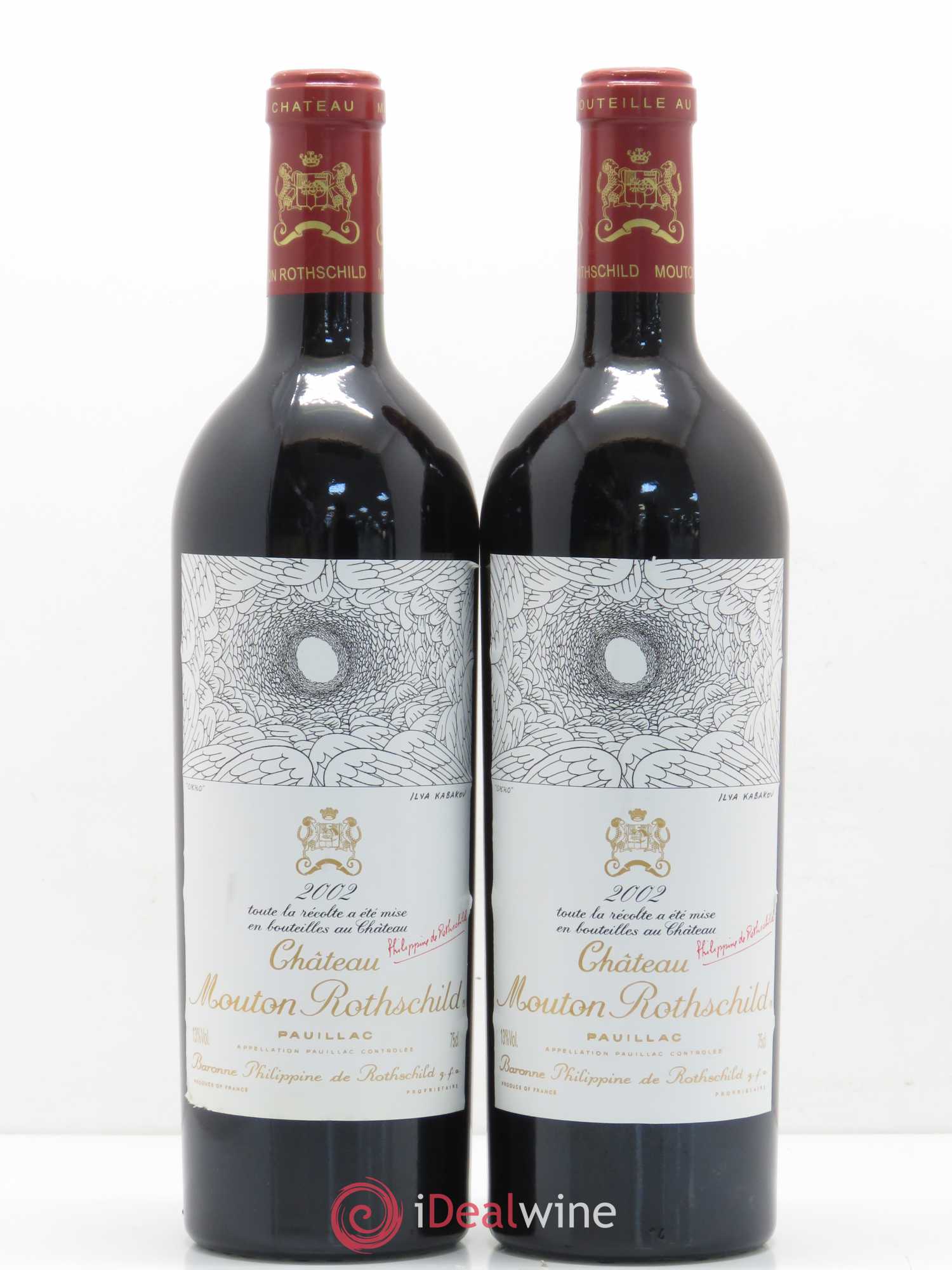 Château Mouton Rothschild 1er Grand Cru Classé 2002 - Lot de 2 bouteilles - 0