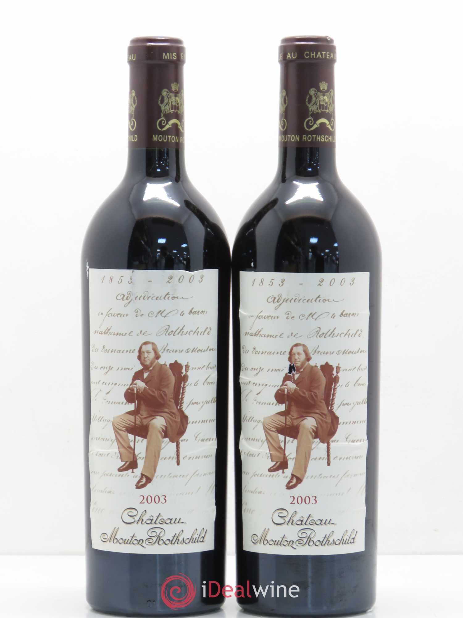 Château Mouton Rothschild 1er Grand Cru Classé 2003 - Lot de 2 bouteilles - 0