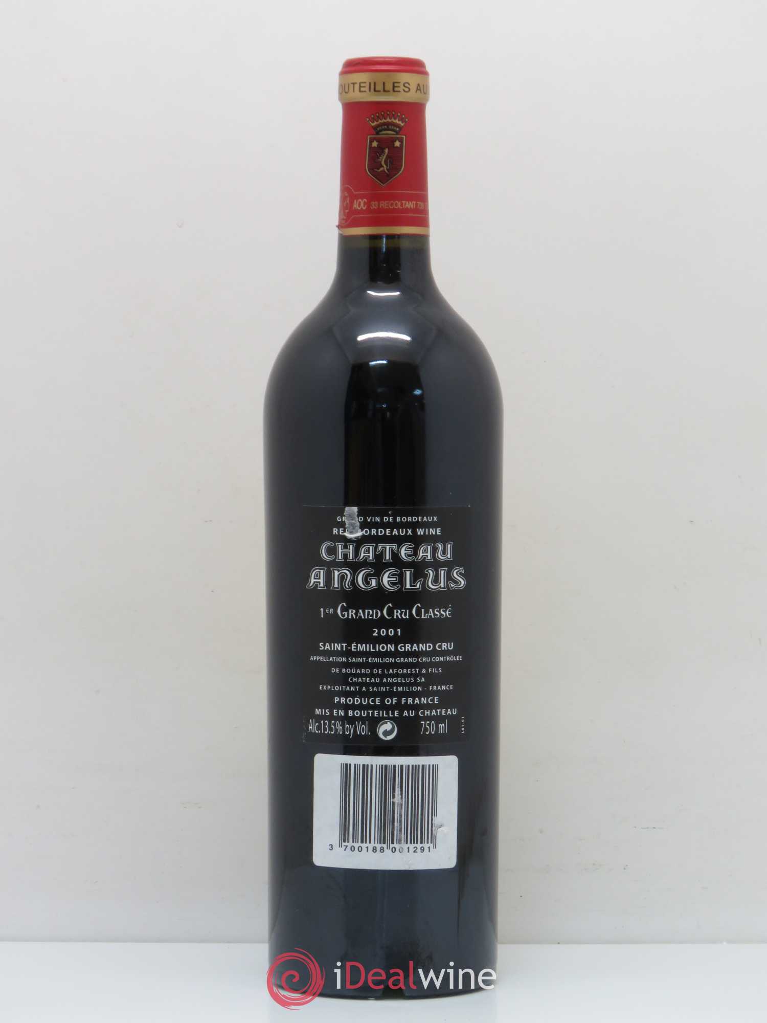 Château Angélus 1er Grand Cru Classé A 2001 - Lot de 1 bouteille - 1