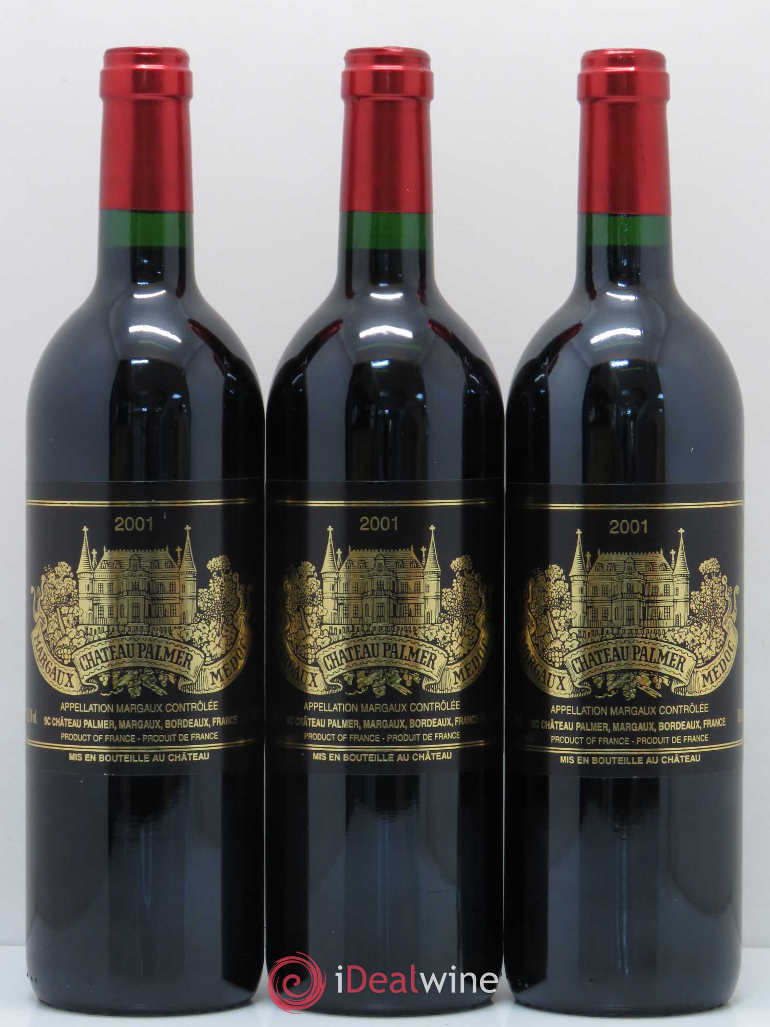 Château Palmer 3ème Grand Cru Classé 2001 - Lot de 3 bouteilles - 0