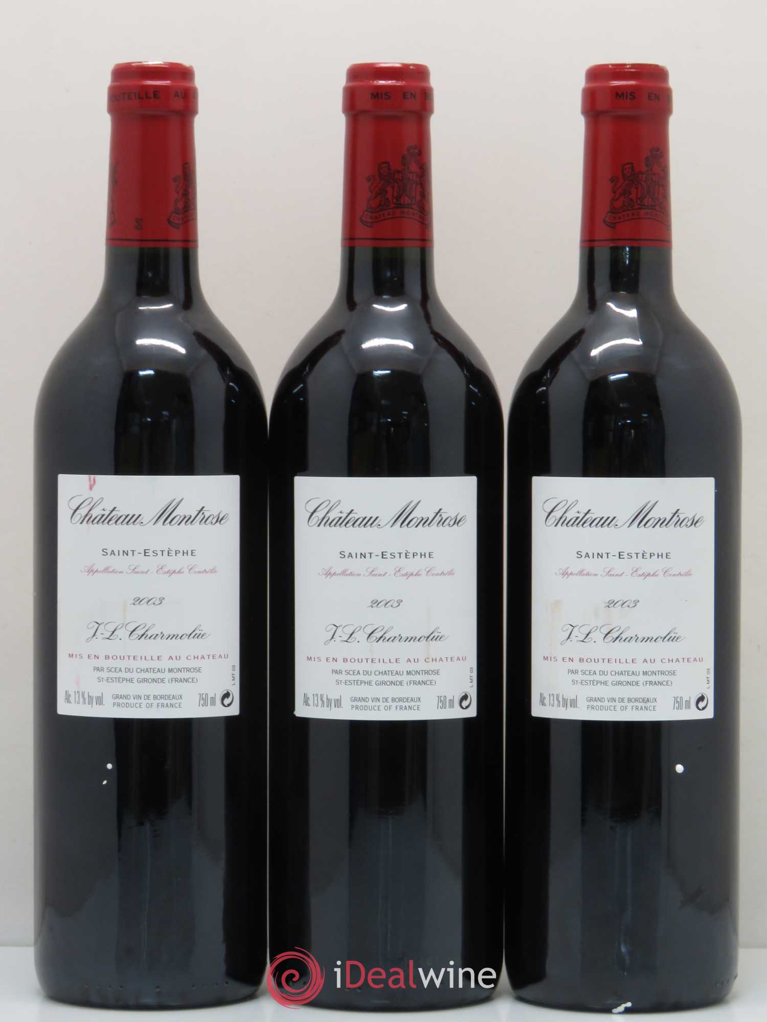 Château Montrose 2ème Grand Cru Classé 2003 - Lot de 3 bouteilles - 1