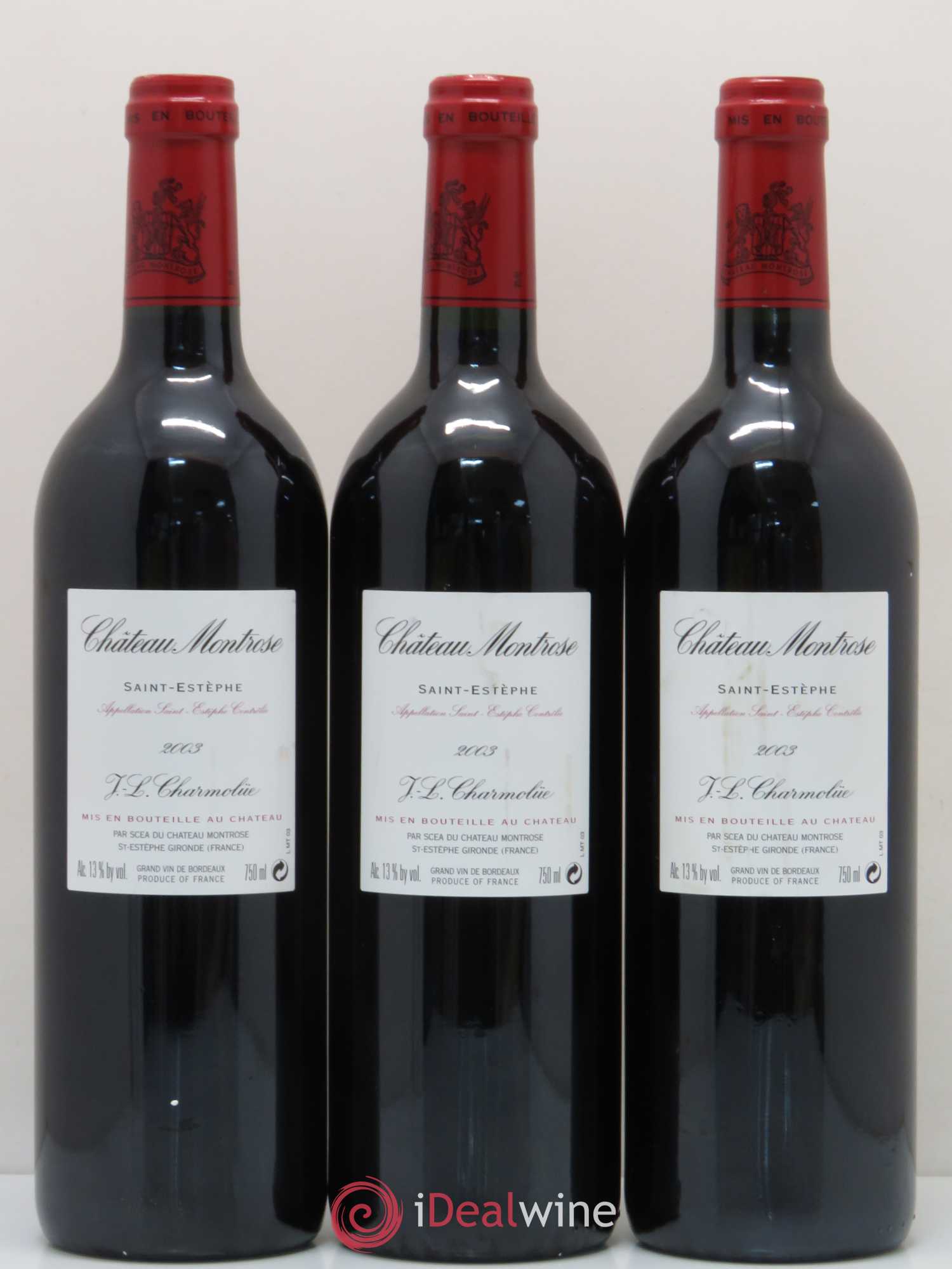 Château Montrose 2ème Grand Cru Classé 2003 - Lot de 3 bouteilles - 1