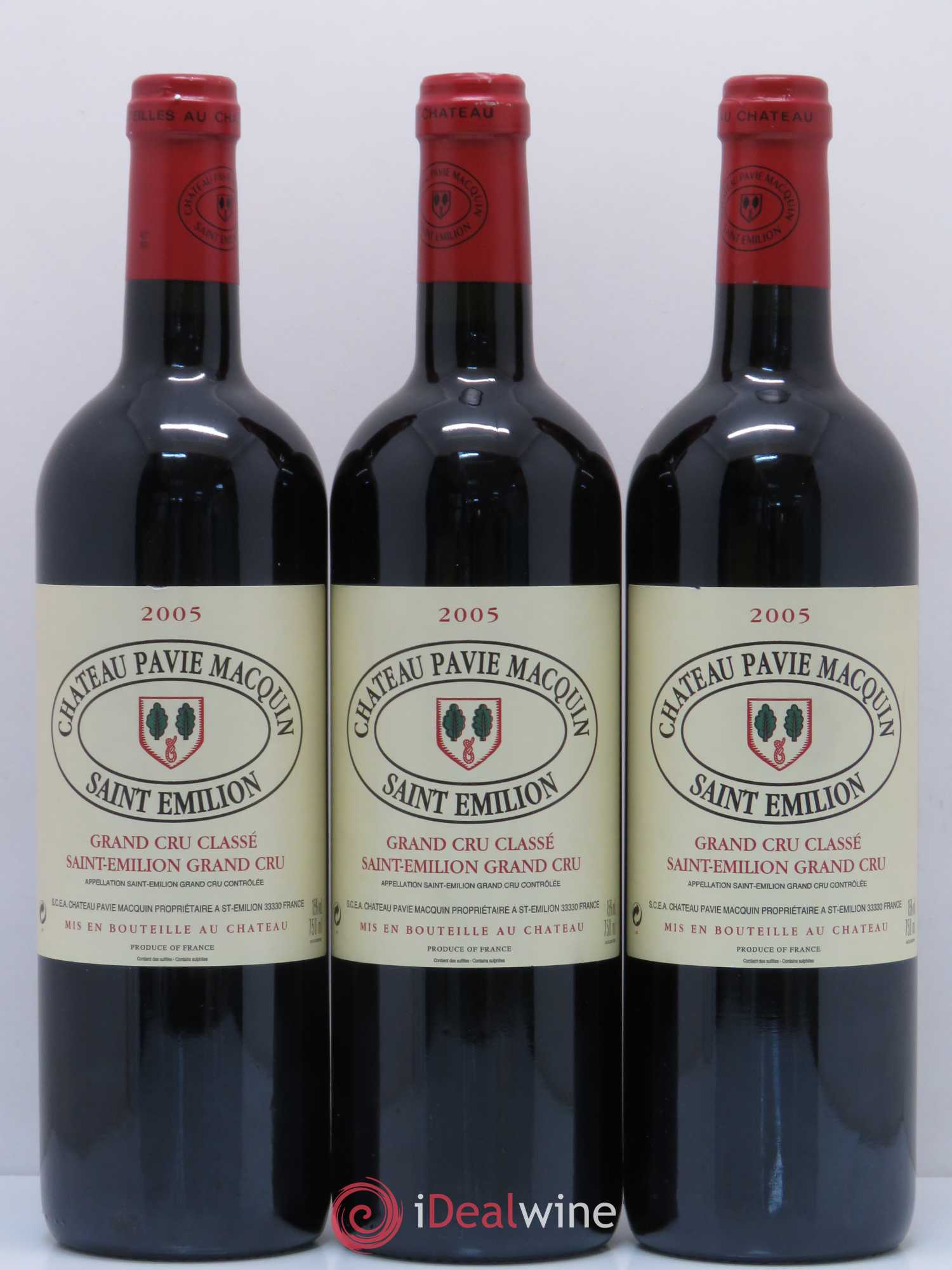 Château Pavie Macquin 1er Grand Cru Classé B 2005 - Lot de 3 bouteilles - 0