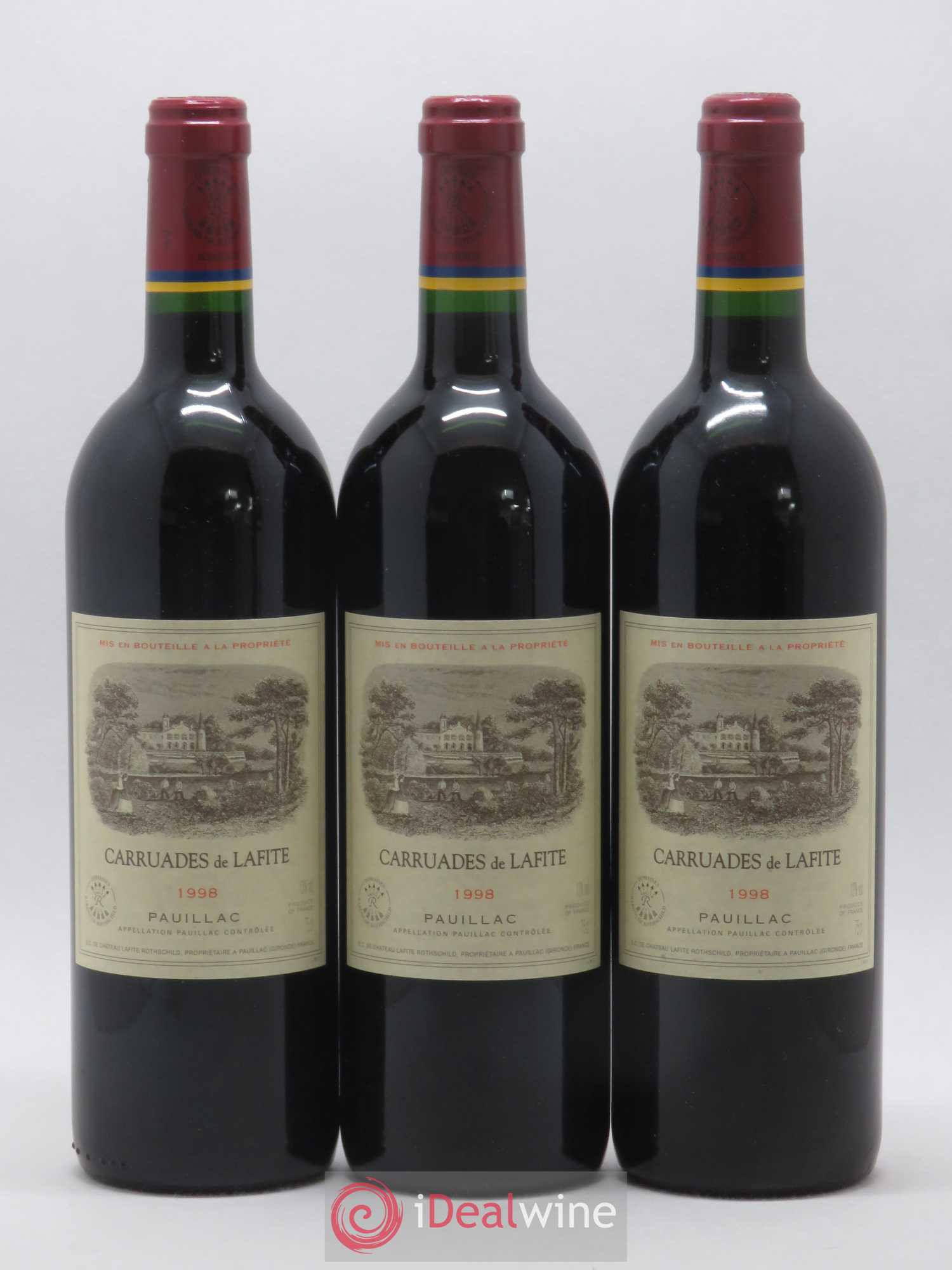 Carruades de Lafite Rothschild Second Vin 1998 - Lot de 3 bouteilles - 0