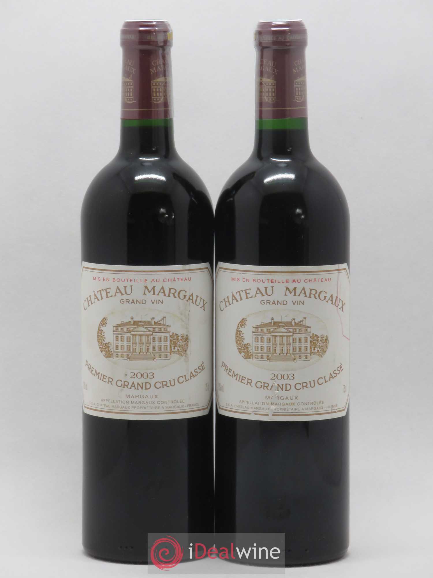 Château Margaux 1er Grand Cru Classé 2003 - Lot de 2 bouteilles - 0