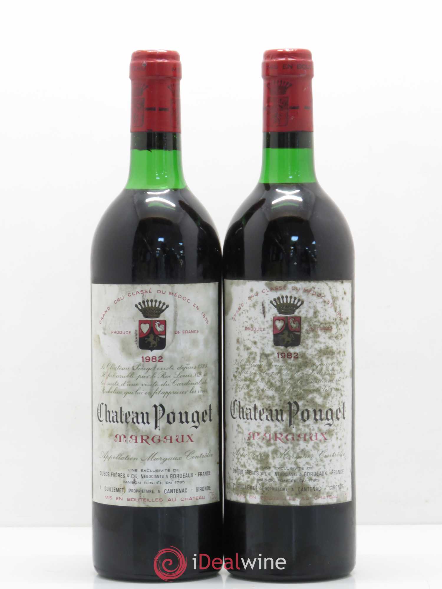 Château Pouget 4ème Grand Cru Classé 1982 - Lot de 2 bouteilles - 0