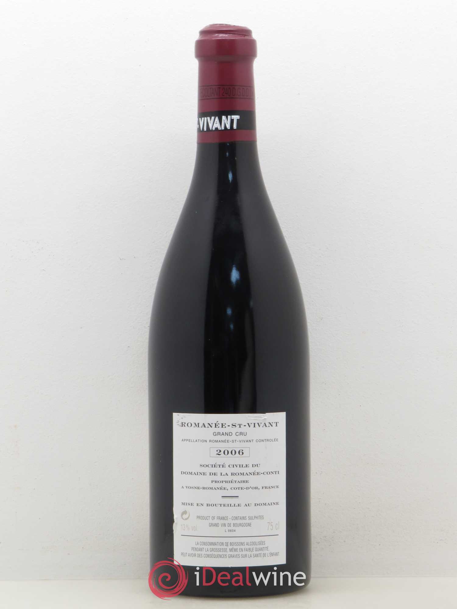Romanée-Saint-Vivant Grand Cru Domaine de la Romanée-Conti 2006 - Lot de 1 bouteille - 1