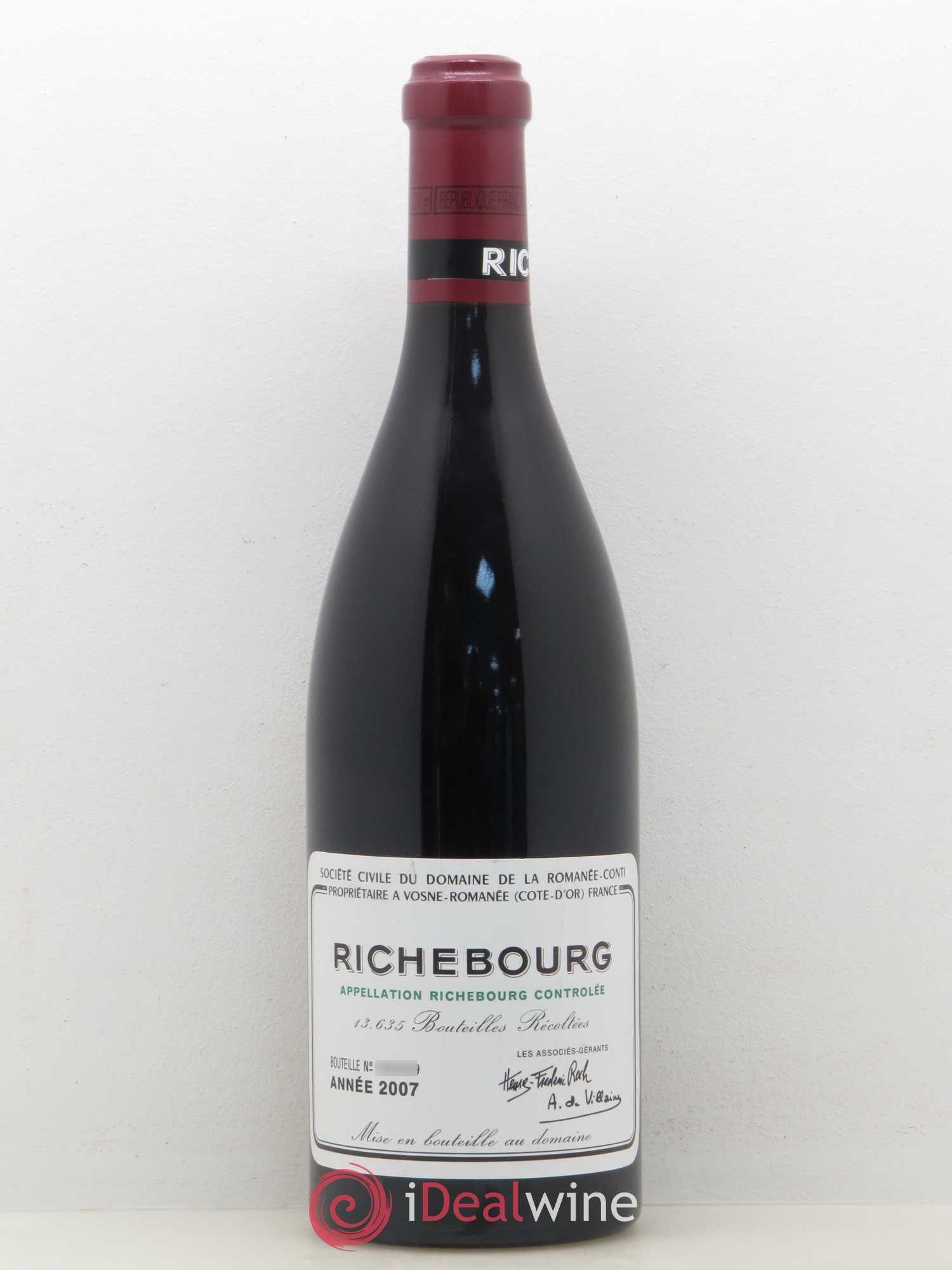 Richebourg Grand Cru Domaine de la Romanée-Conti 2007 - Lot de 1 bouteille - 0