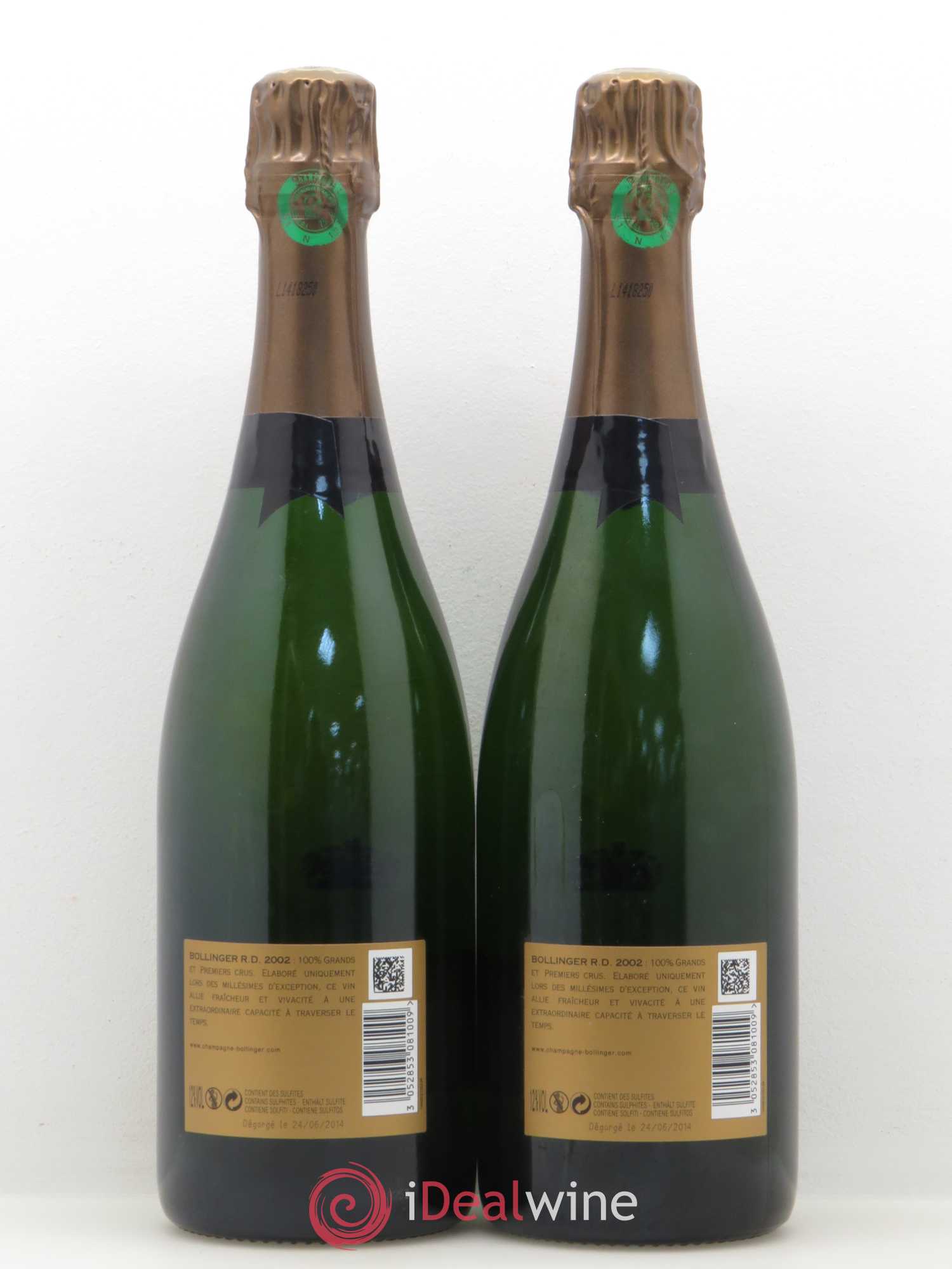 R.D. Extra-Brut Bollinger 2002 - Lot de 2 bouteilles - 1