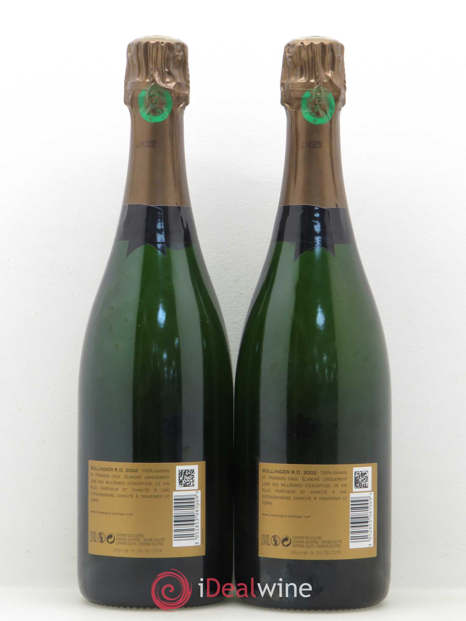 R.D. Extra-Brut Bollinger 2002 - Lot de 2 bouteilles - 1