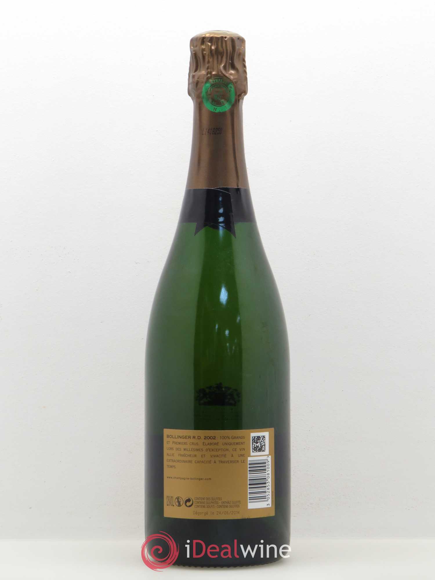 R.D. Extra-Brut Bollinger 2002 - Lot de 1 bouteille - 1