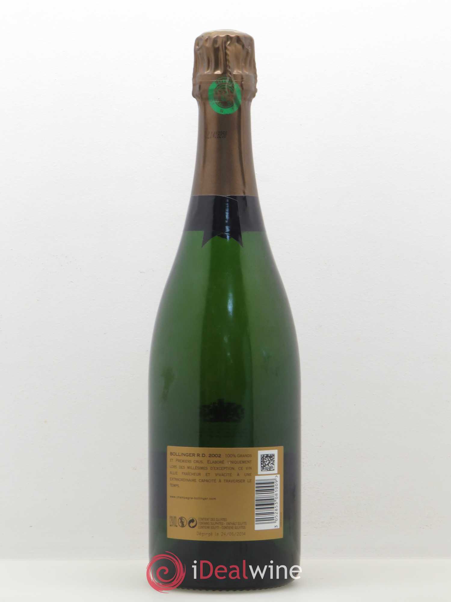 R.D. Extra-Brut Bollinger 2002 - Lot de 1 bouteille - 1