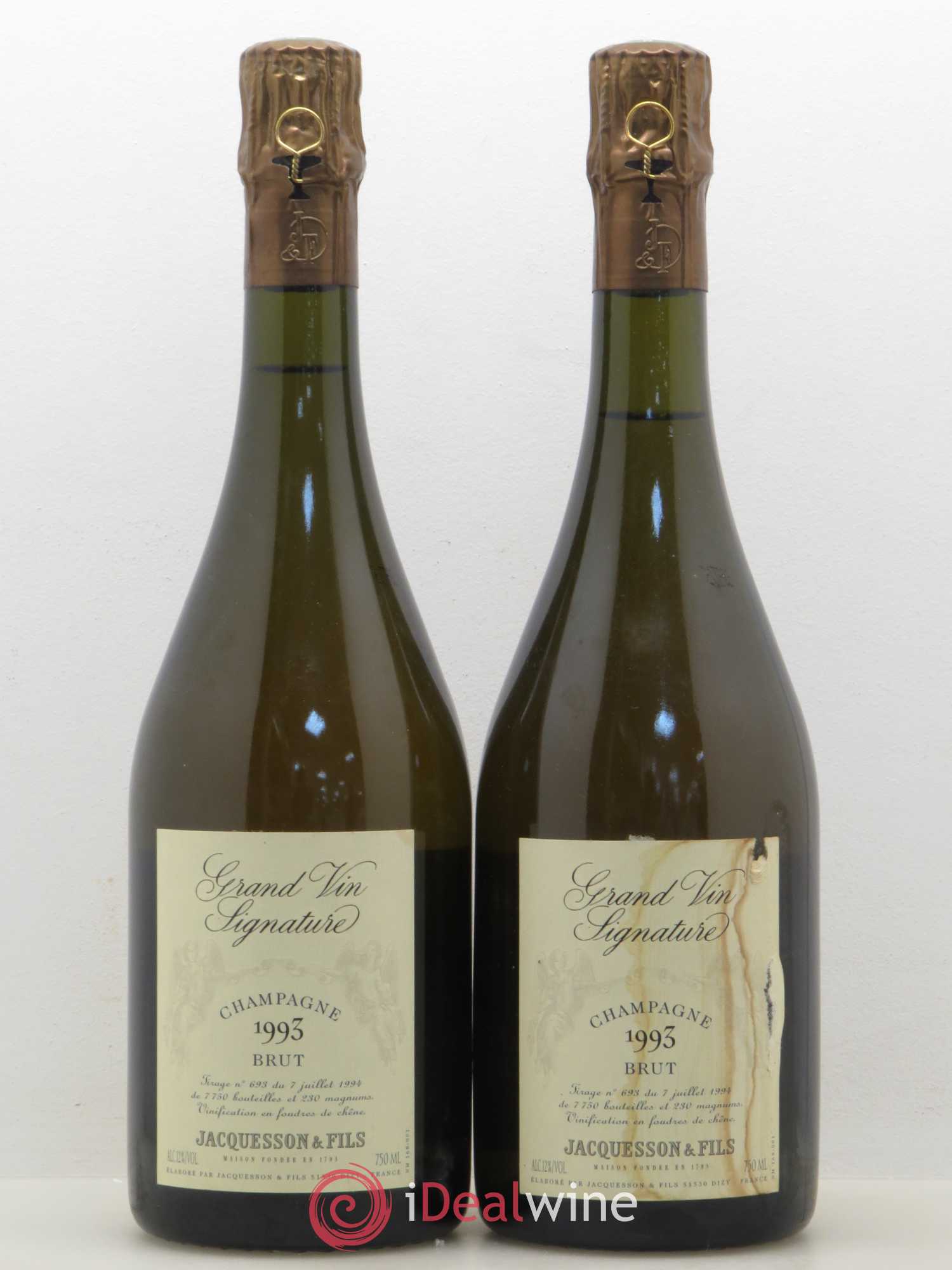 Champagne Jacquesson Signature 1993 - Lot de 2 bouteilles - 0