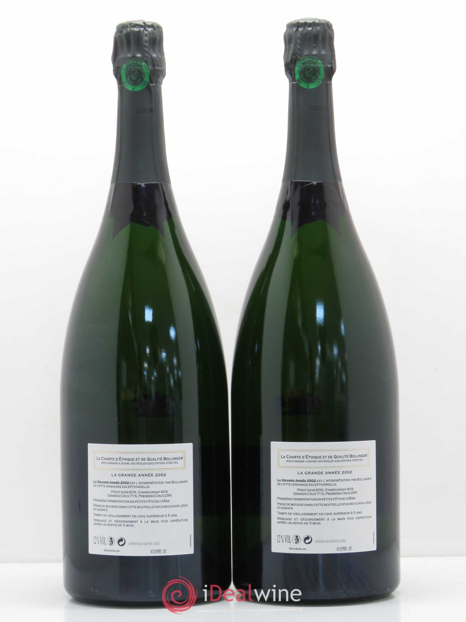 La Grande Année Brut Bollinger 2002 - Lot de 2 magnums - 1