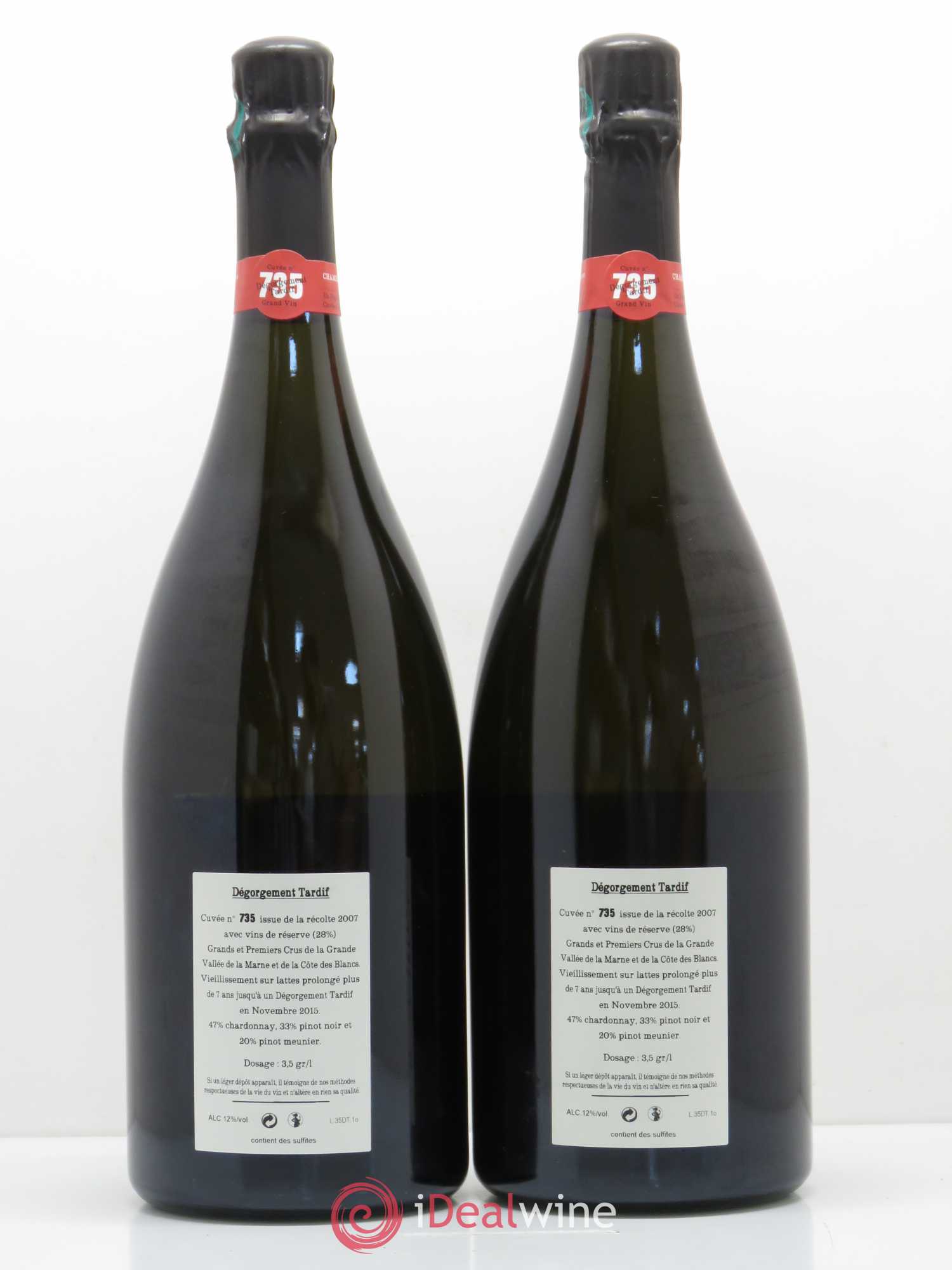 Cuvée 735 DT (Dégorgement Tardif) Extra-Brut Jacquesson - Lot de 2 magnums - 1