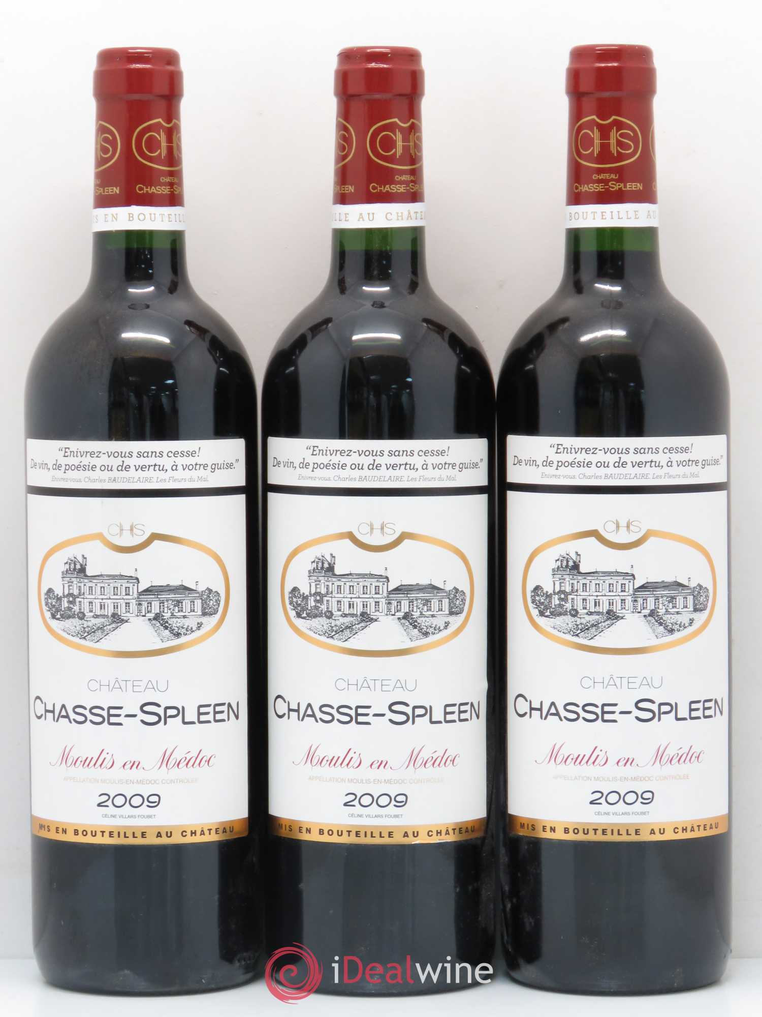Château Chasse Spleen 2009 - Lot de 3 bouteilles - 0