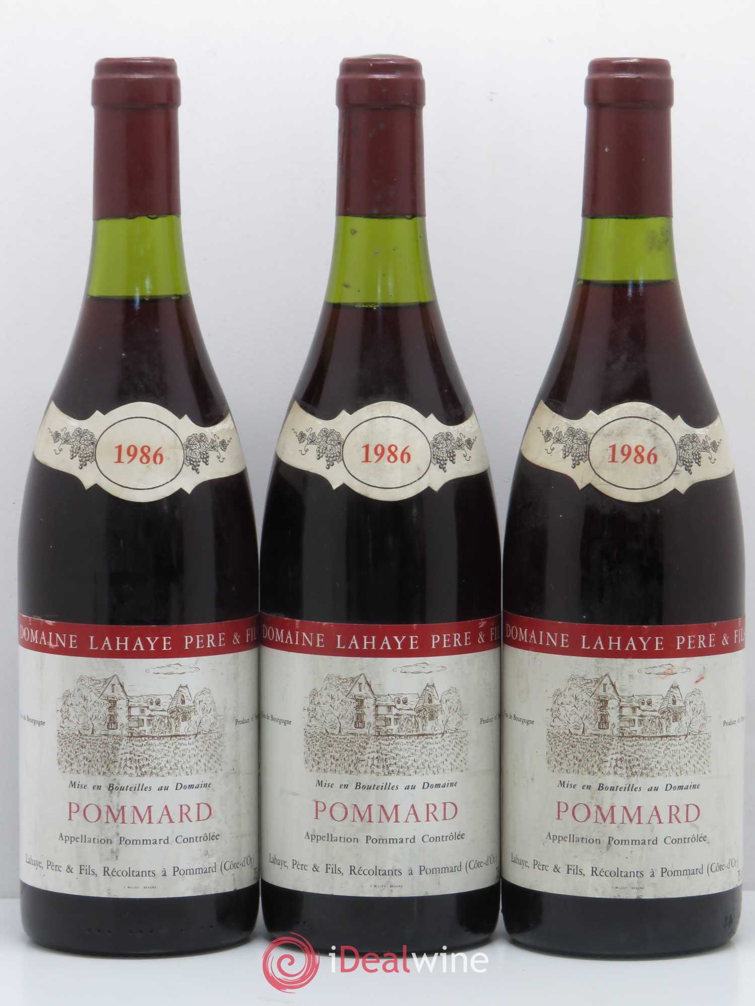 Pommard Lahaye Père et Fils (sans prix de réserve) 1986 - Posten von 3 Flaschen - 0
