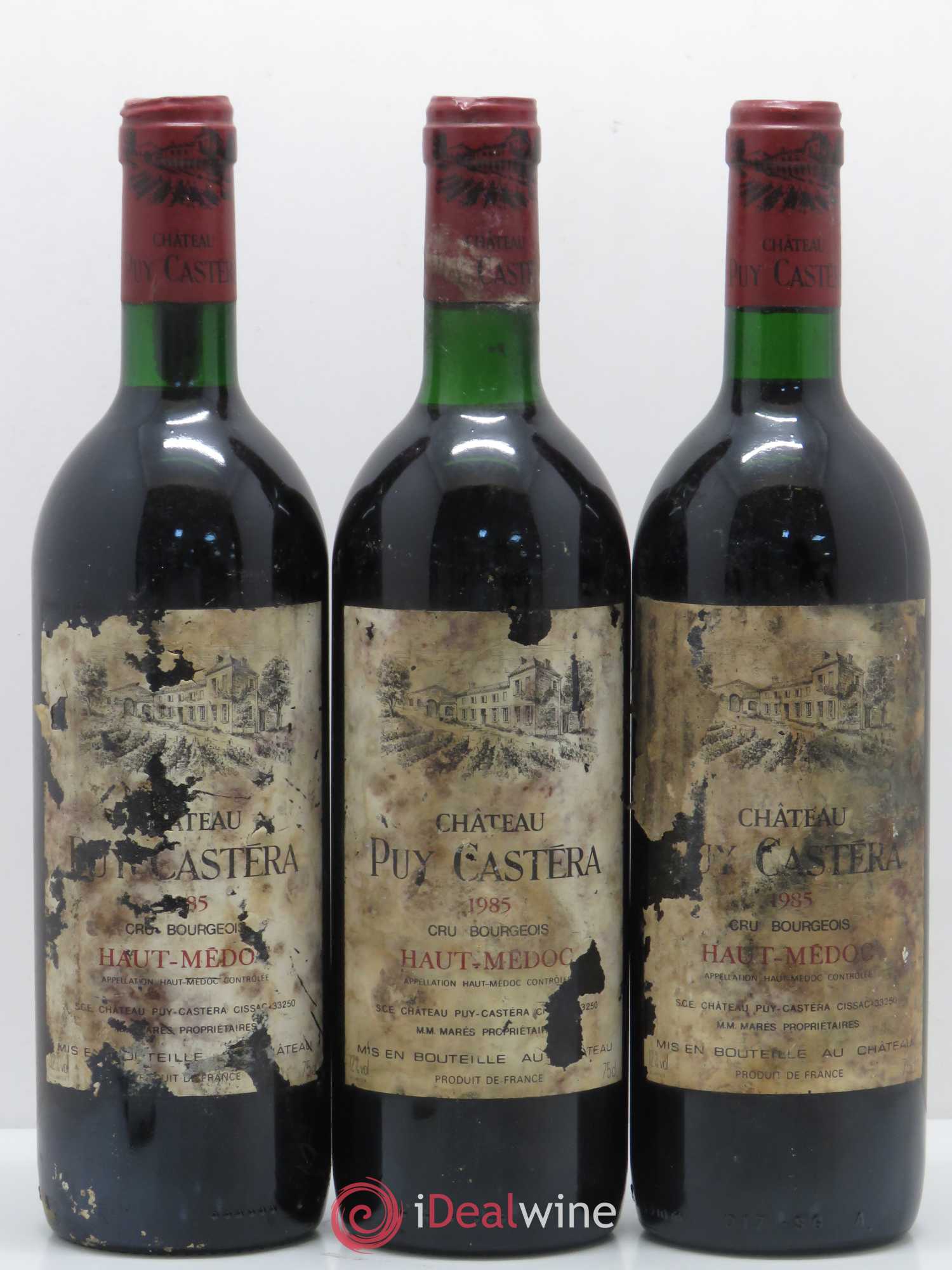 Château Puy Castera Cru Bourgeois 1985 - Lot de 3 bouteilles - 0