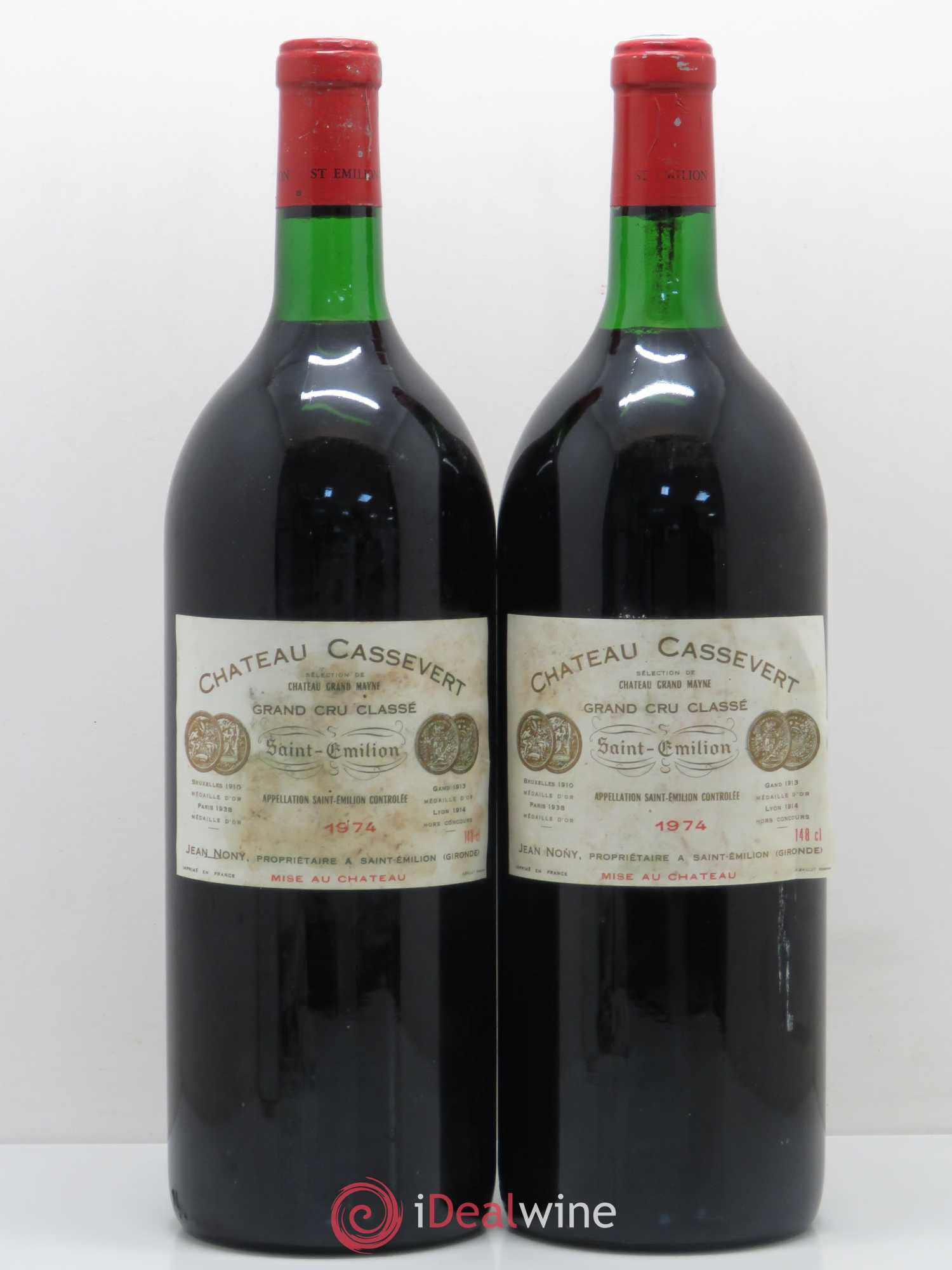 Saint-Émilion Château Cassevert 1974 - Lot de 2 magnums - 0