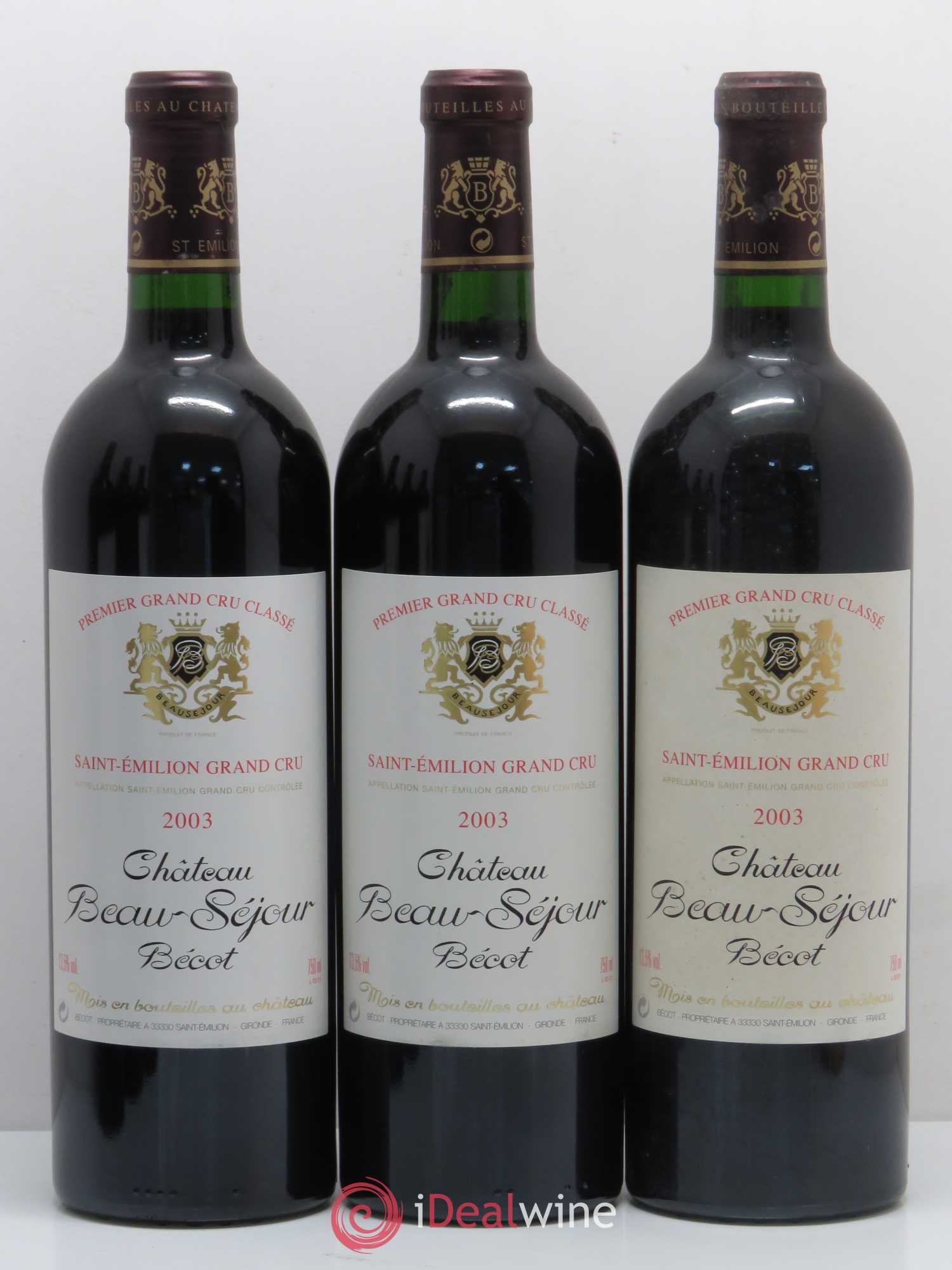 Château Beau-Séjour Bécot 1er Grand Cru Classé B 2003 - Lot de 6 bouteilles - 2