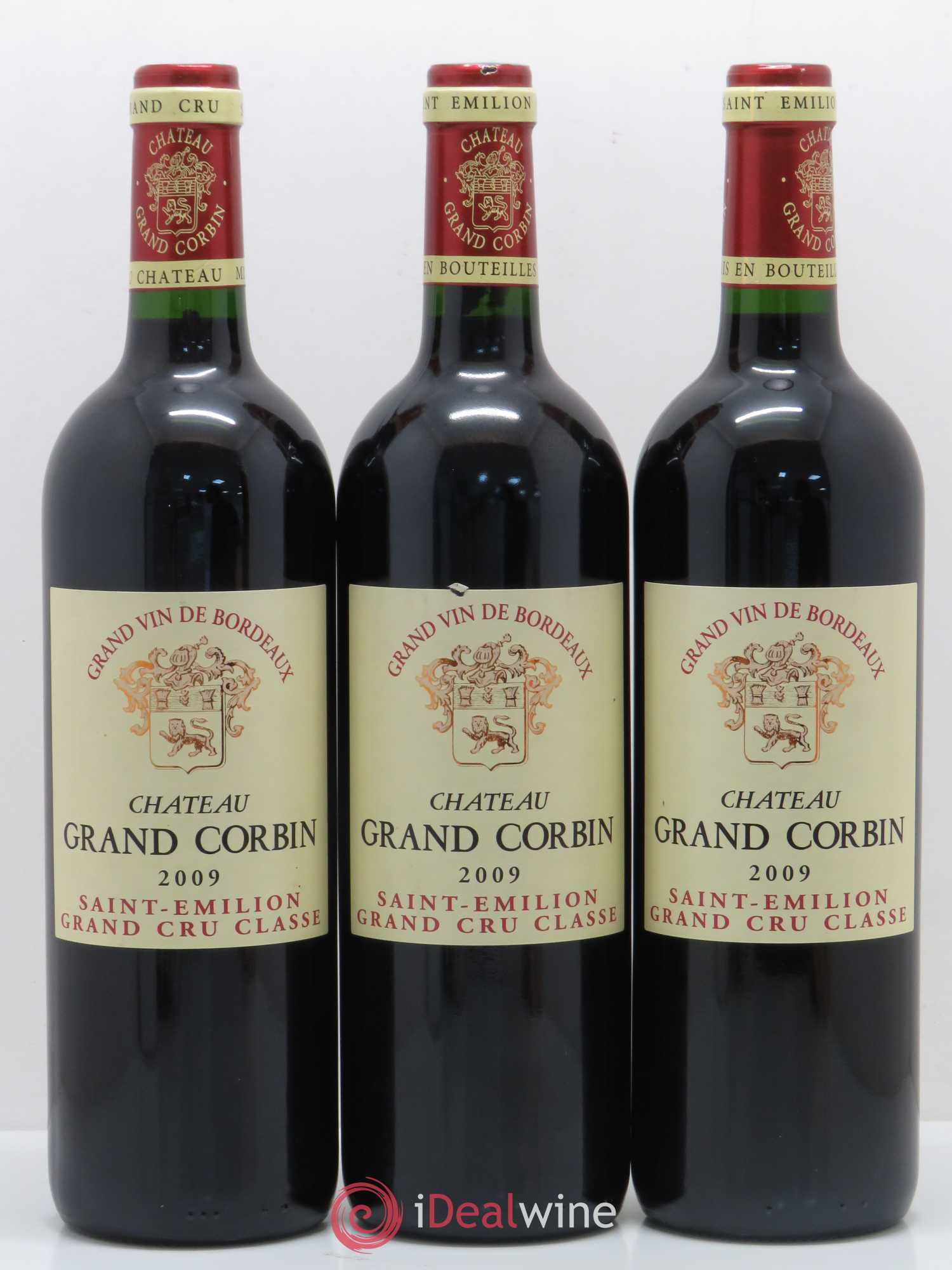 Château Grand Corbin Grand Cru Classé (sans prix de réserve) 2009 - Lot de 3 bouteilles - 0